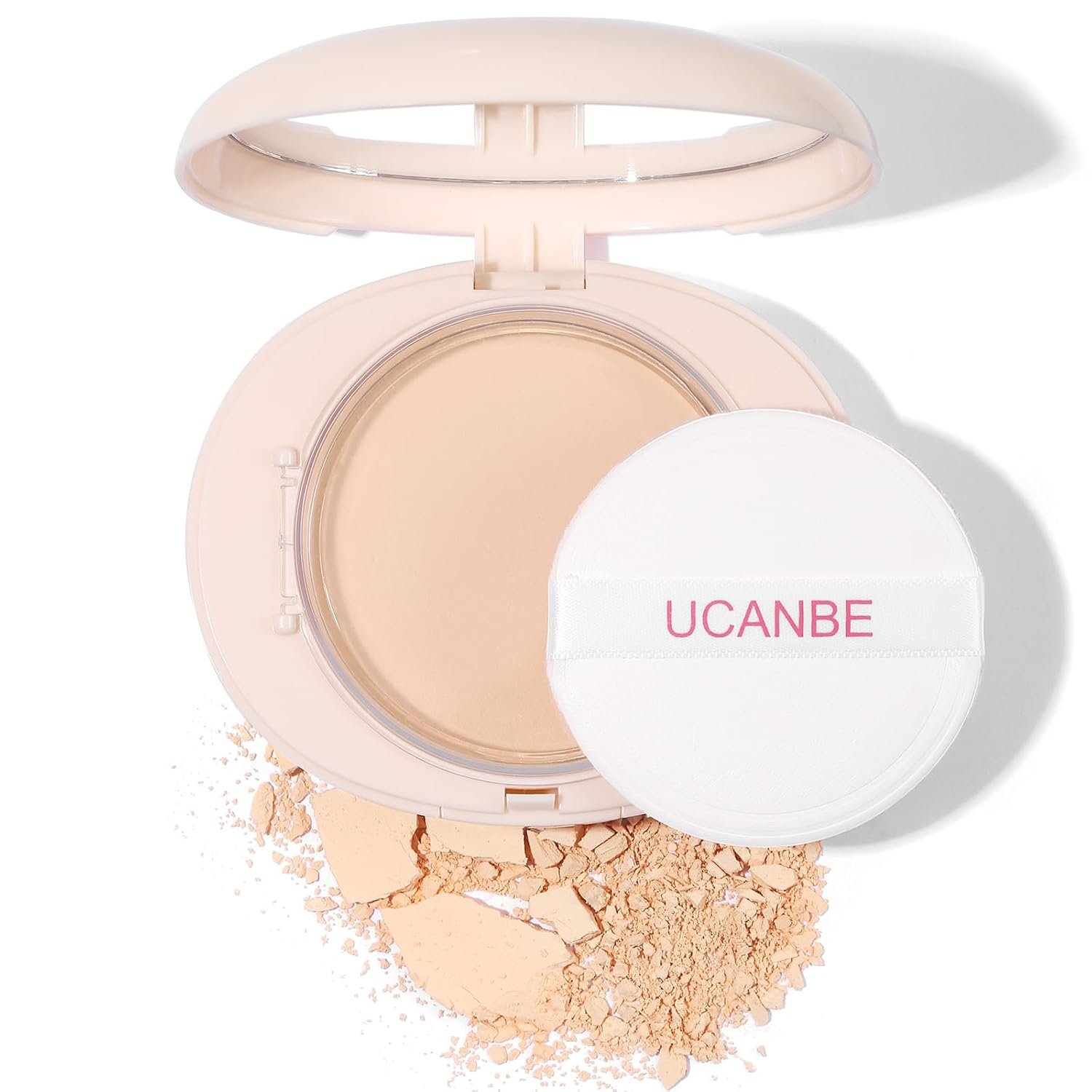 UCANBE 2-in-1 Pressed Face Powder & Foundation Makeup, Matte Oil Control Flawless Setting Powder, Korean Makeup,Waterproof Long Lasting Finishing Powder (Fair) - Image 2