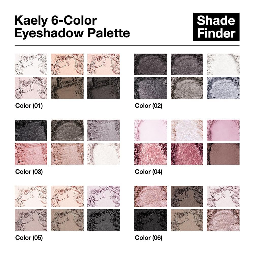 Kaely 6 Colors Mini Eyeshadow Makeup Palette for Women Smoky Eyes, Black Smoky Gray Grey White Silver Taupe Glitter Shimmer Eye Shadow Palette Long Lasting Pigmented Built in Mirror Travel Size 02 - Image 7