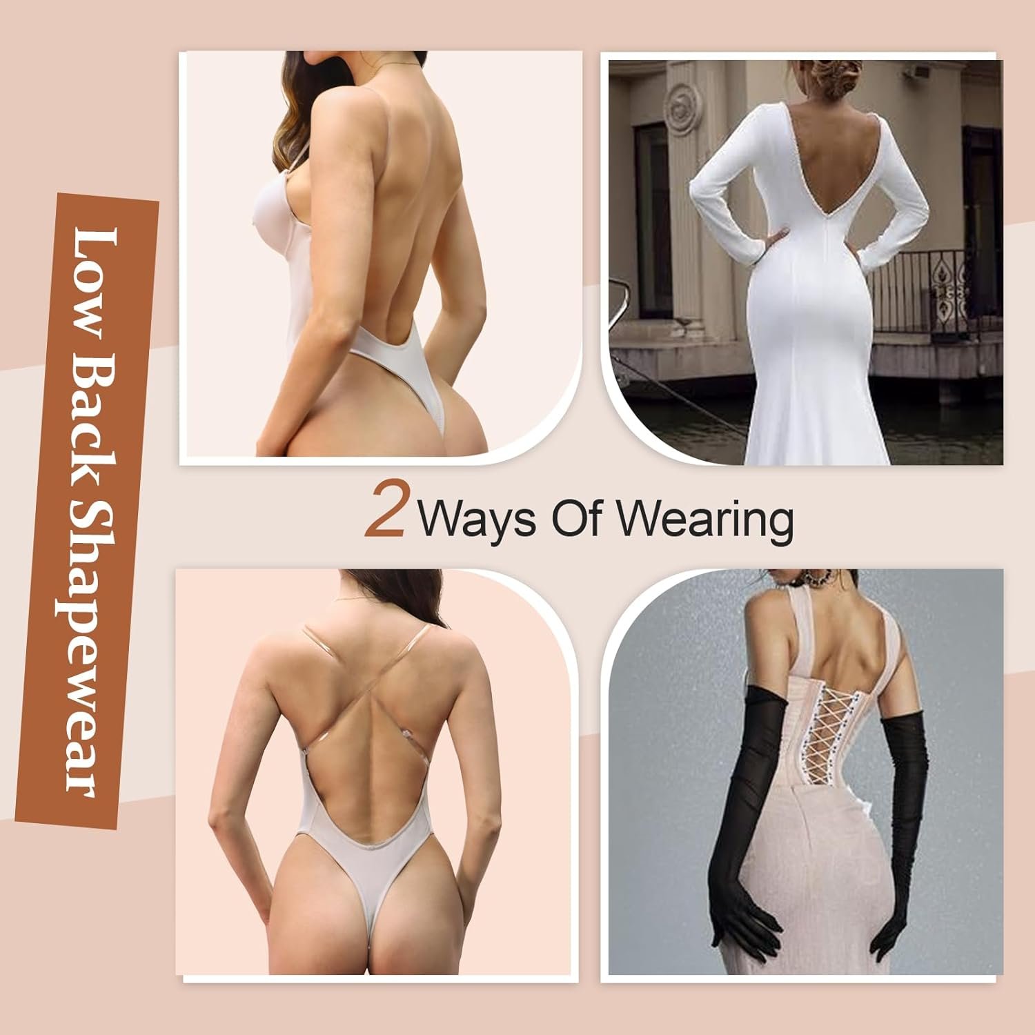 Women Shapewear Backless Body Bra Shaper Deep Plunge Low Back Open Crotch Shapewear for Wedding Party Daily Use - Image 4