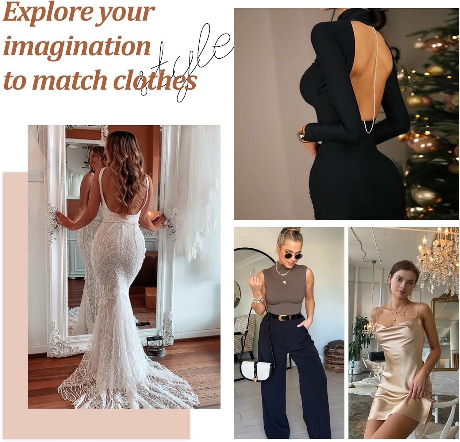 Women Shapewear Backless Body Bra Shaper Deep Plunge Low Back Open Crotch Shapewear for Wedding Party Daily Use - Image 5