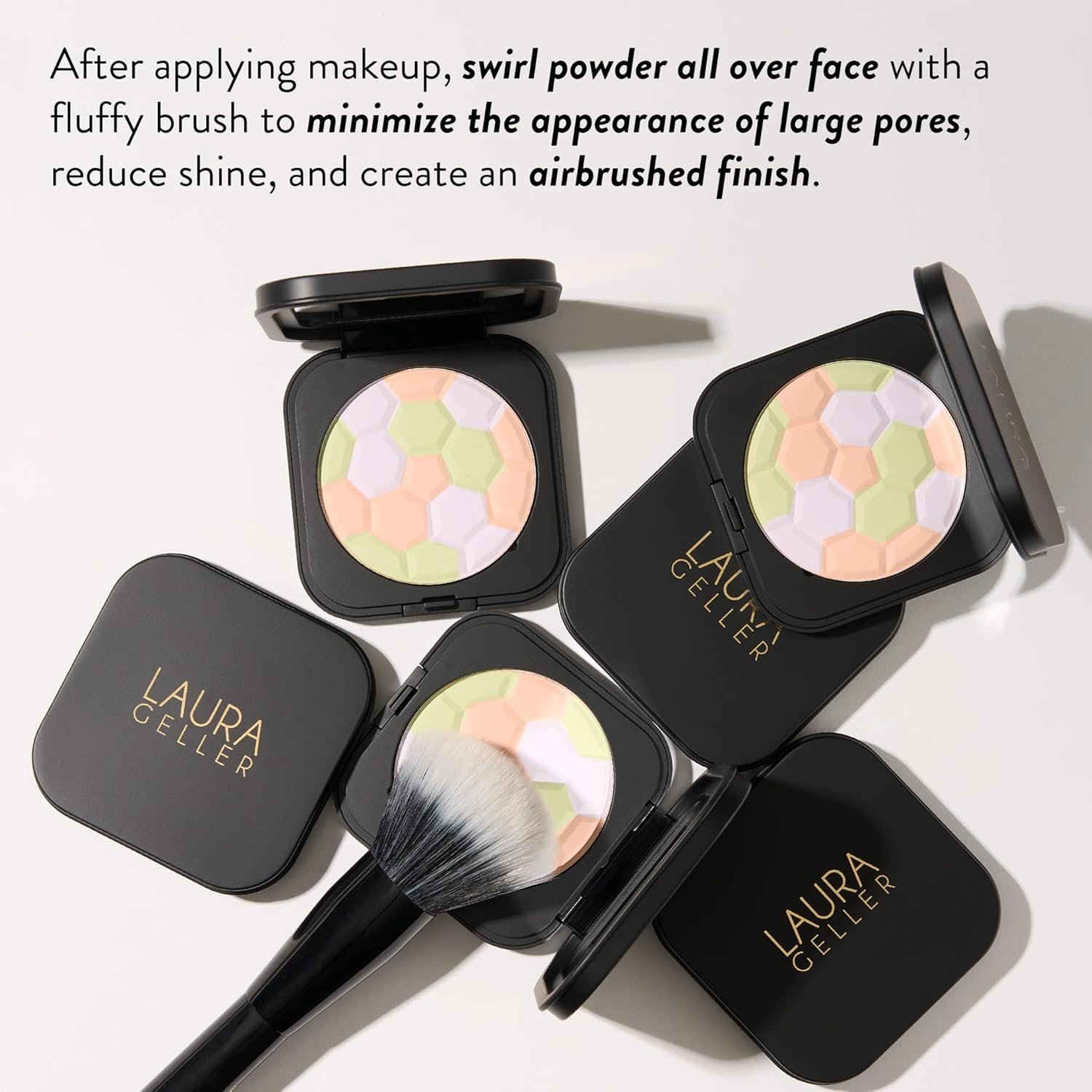 LAURA GELLER Filter Finish Pressed Radiant Setting Powder, Color Correcting For Even Tone, Universal - Image 6