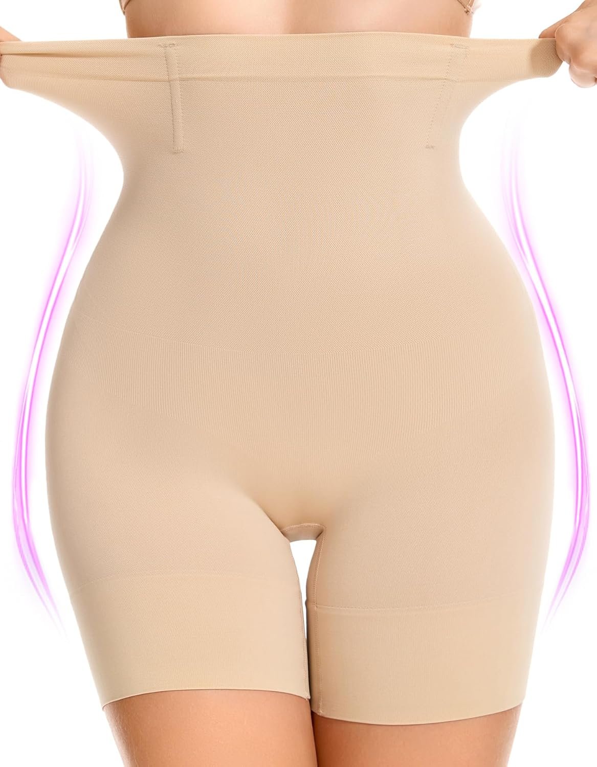 SIMIYA Shapewear Tummy Control Shorts for Women, 5-IN-1 Body Shaper High Waisted Girdle Boyshort Slip Short for Under Dresses - Image 2