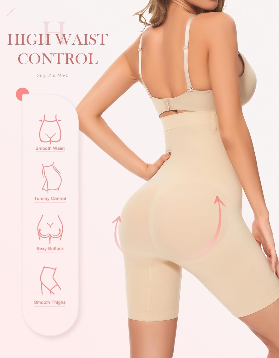 Shapewear Tummy Control Shorts - High Waisted Body Shaper Underwear Compression Thigh Slimmer Butt Lifting Pantis - Image 4