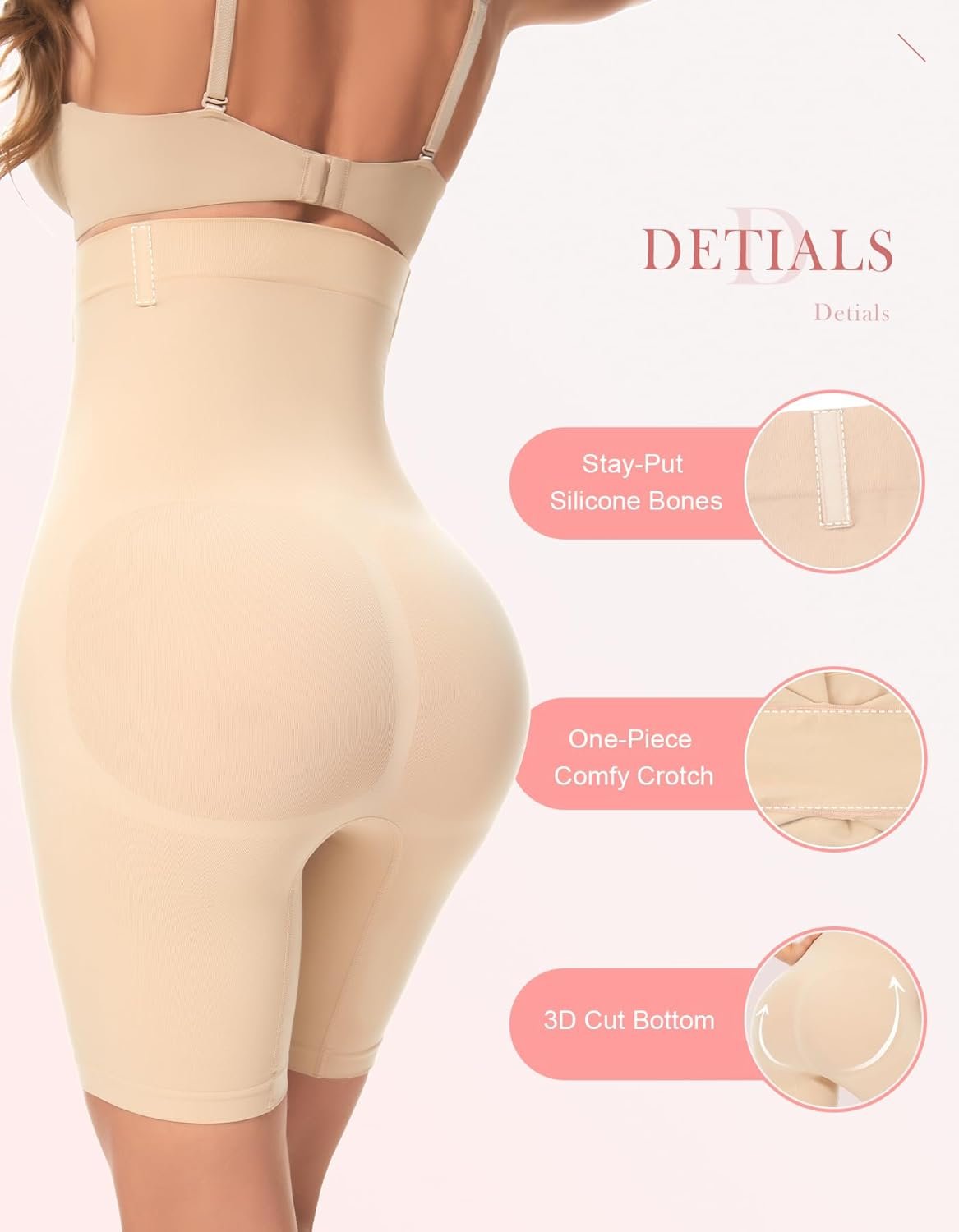 Shapewear Tummy Control Shorts - High Waisted Body Shaper Underwear Compression Thigh Slimmer Butt Lifting Pantis - Image 5