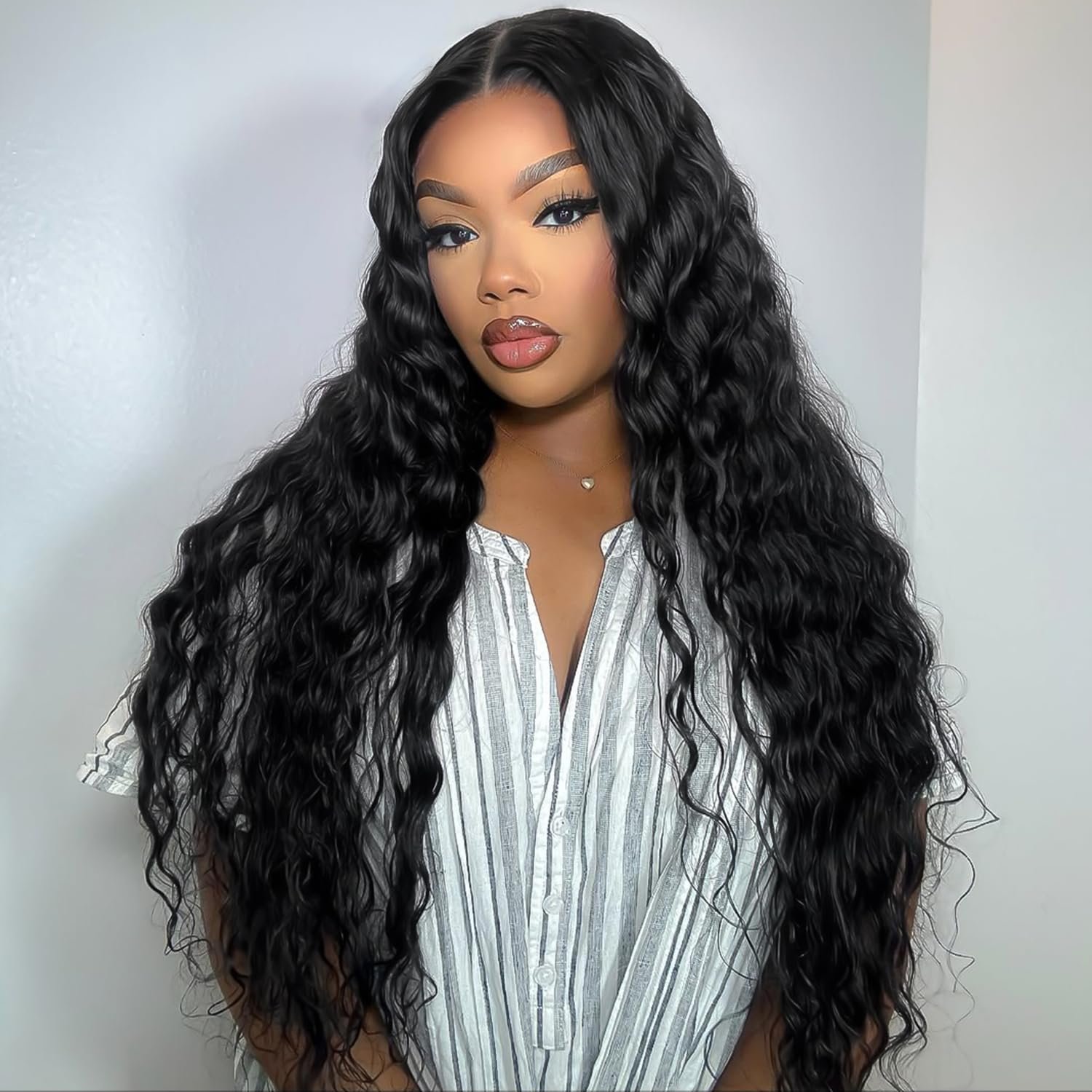 AISI HAIR 13x4 Black Curly Lace Front Wig for Black Women 30 Inch Long Black Wig HD Transparent Lace Frontal Wigs with Baby Hair - Image 2