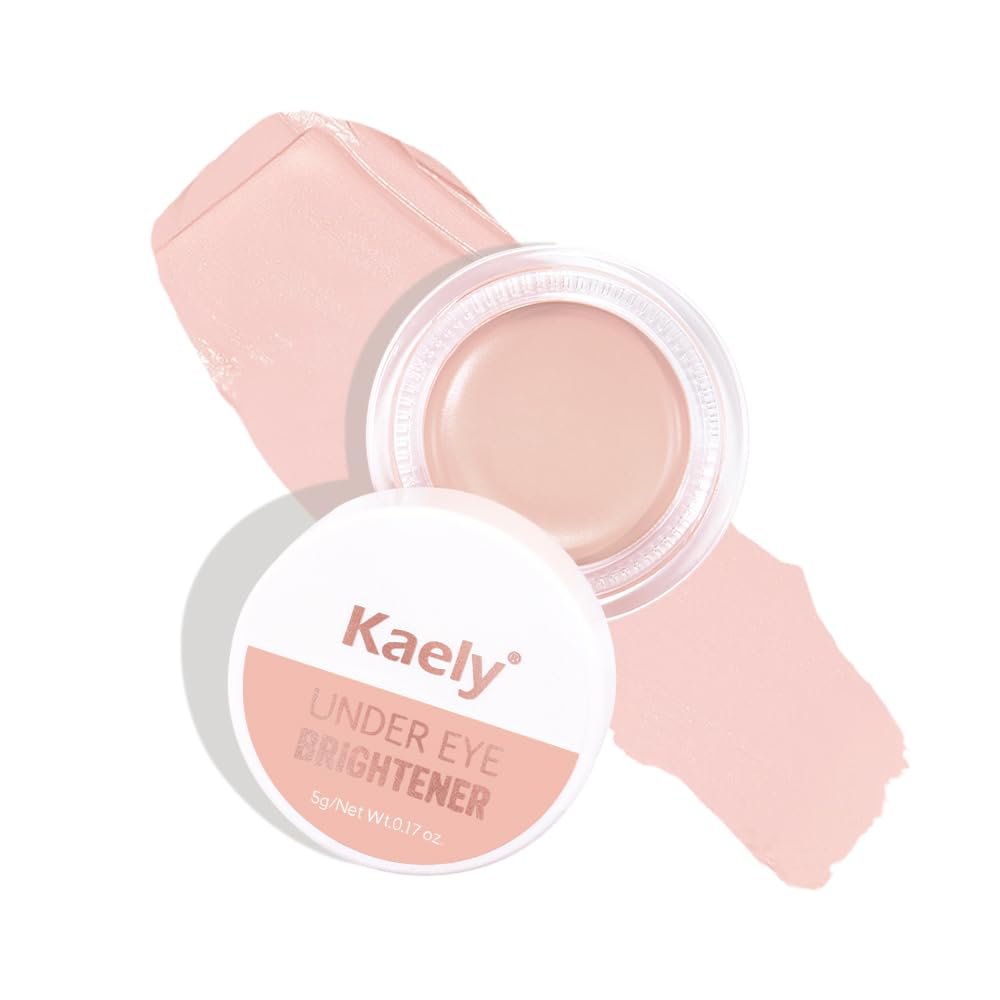 Kaely under Eye Brightener, Conceal Brighten Dark Circles, Color Correcting Pot Concealer for Dark Circles, corrector de ojeras, Waterproof, Vegan Makeup & Cruelty-Free, 08 Light Pink Shimmer - Image 2