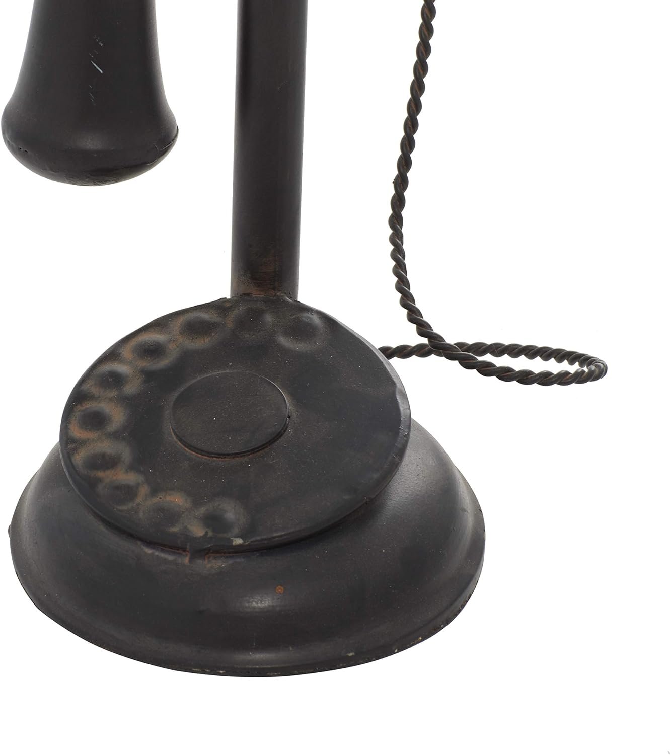 Deco 79 Metal Telephone Decorative Sculpture Decorative Vintage Style Home Decor Statue with Tiered Base and Coil Wire Detailing, Accent Figurine 5" x 5" x 13", Black - Image 7