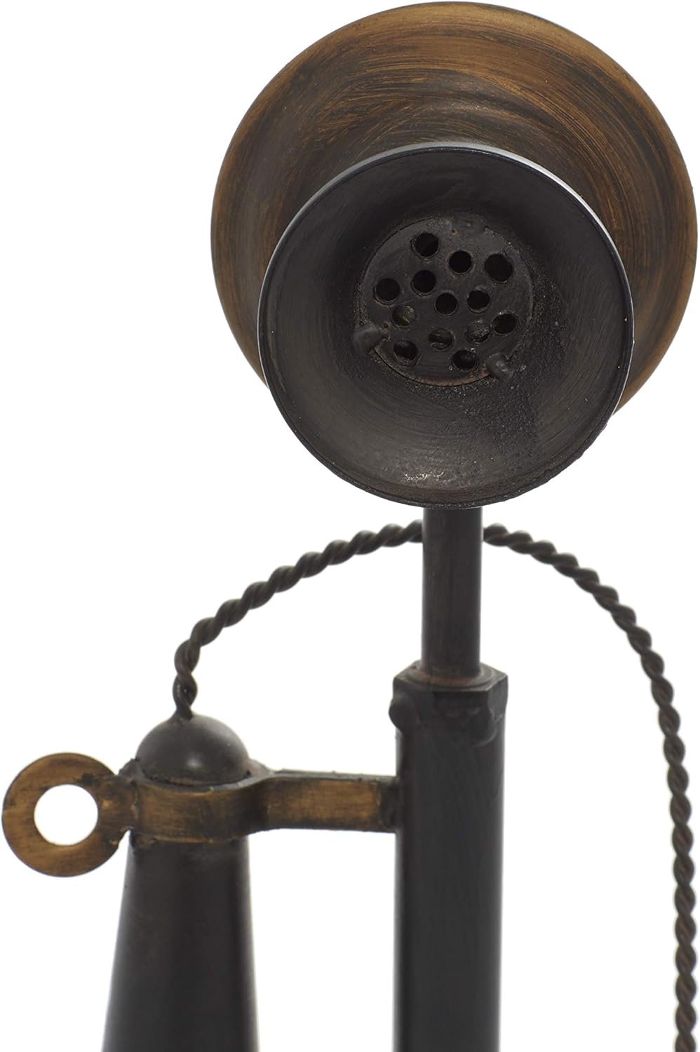 Deco 79 Metal Telephone Decorative Sculpture Decorative Vintage Style Home Decor Statue with Tiered Base and Coil Wire Detailing, Accent Figurine 5" x 5" x 13", Black - Image 8
