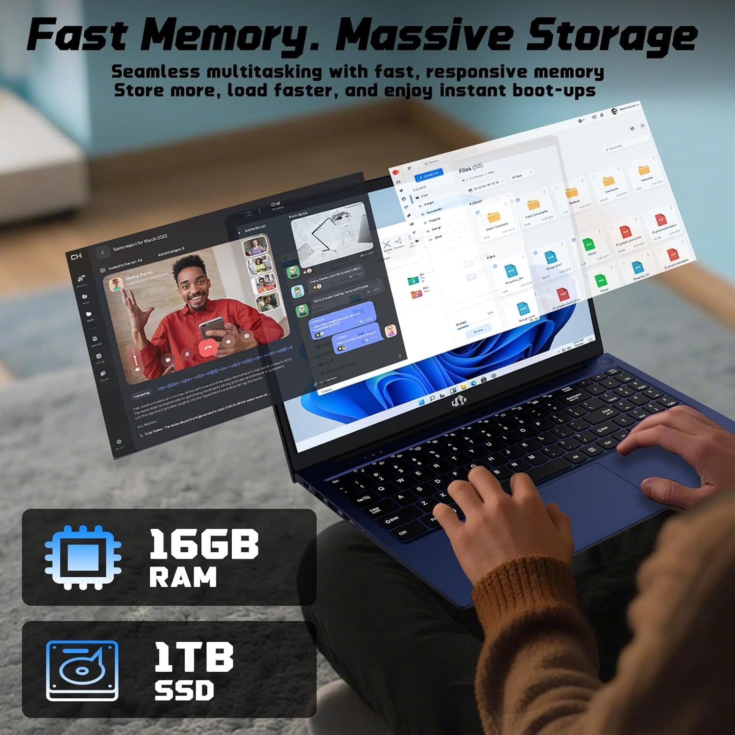 NIMO 17.3" IPS FHD-Student-Laptop- 16GB RAM 1TB SSD, Intel Pentium 4 Cores N100(Beat i3-1115G4, Up to 3.4GHz) Computer with 65W Type-C 2 Years Warranty Fingerprint Backlit Keyboard Wi-Fi 6 BT5.2 - Image 5