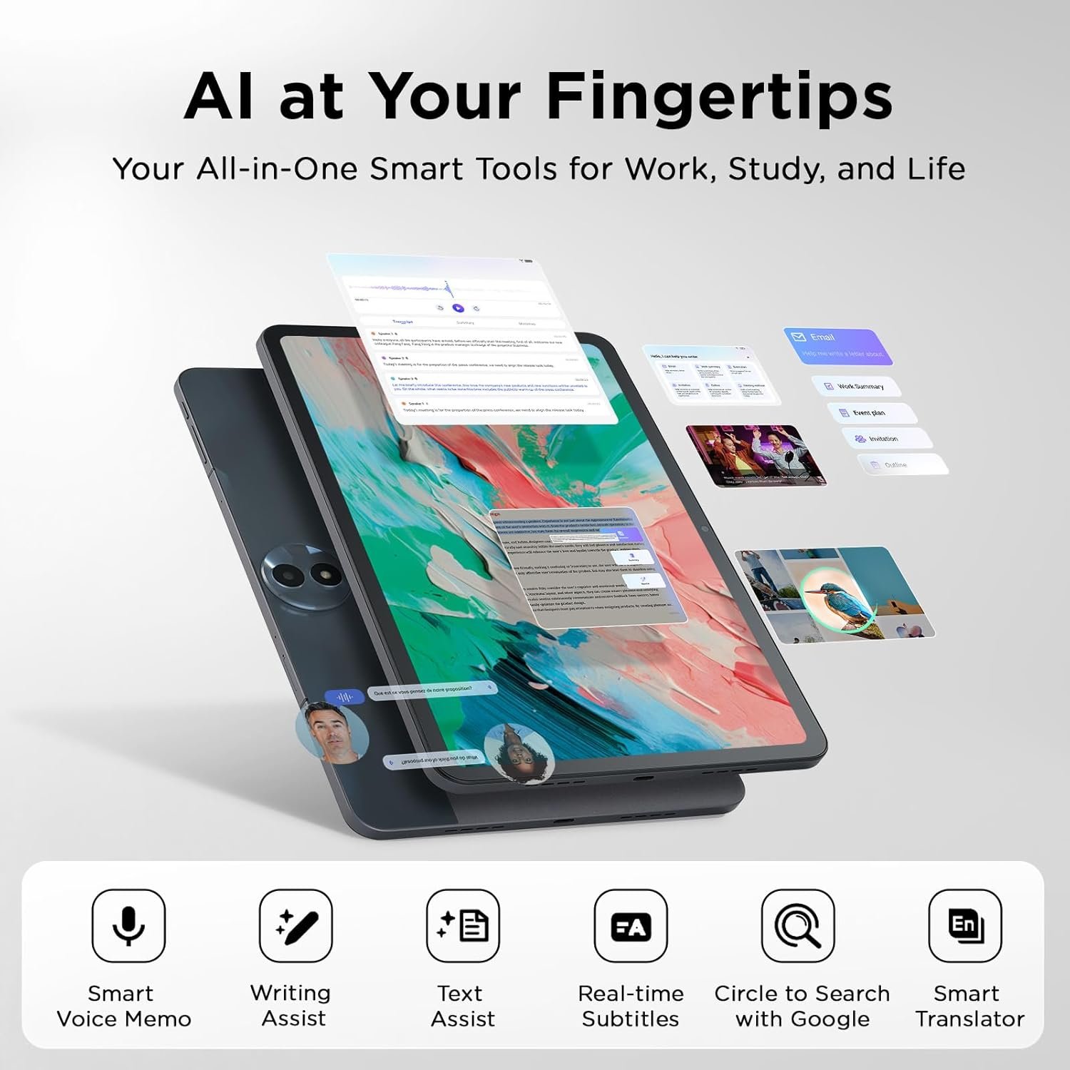 TCL NXTPAPER 11 Gen 2 Android Tablet, 11" Drawing Pad & Digital Notebook, Stylus & Flip Case Included, NXTPAPER 4.0 Display, Android 15, AI Tools, 6+6GB RAM, 64GB Storage, 8000mAh Battery, Gray - Image 5