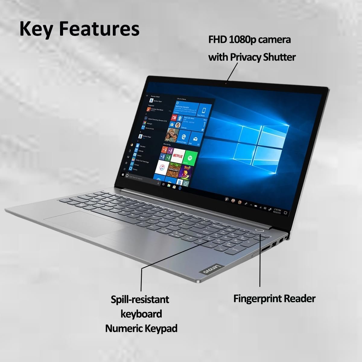 Lenovo ThinkBook 15 Gen 4 Business Laptop (15.6" FHD Anti-Glare, 16GB RAM, 512GB SSD, AMD Ryzen 7 5825U (> Intel i7-1165G7)) Fingerprint, FHD Webcam w/Shutter, Military Grade, Ethernet, Win 11 Pro - Image 3