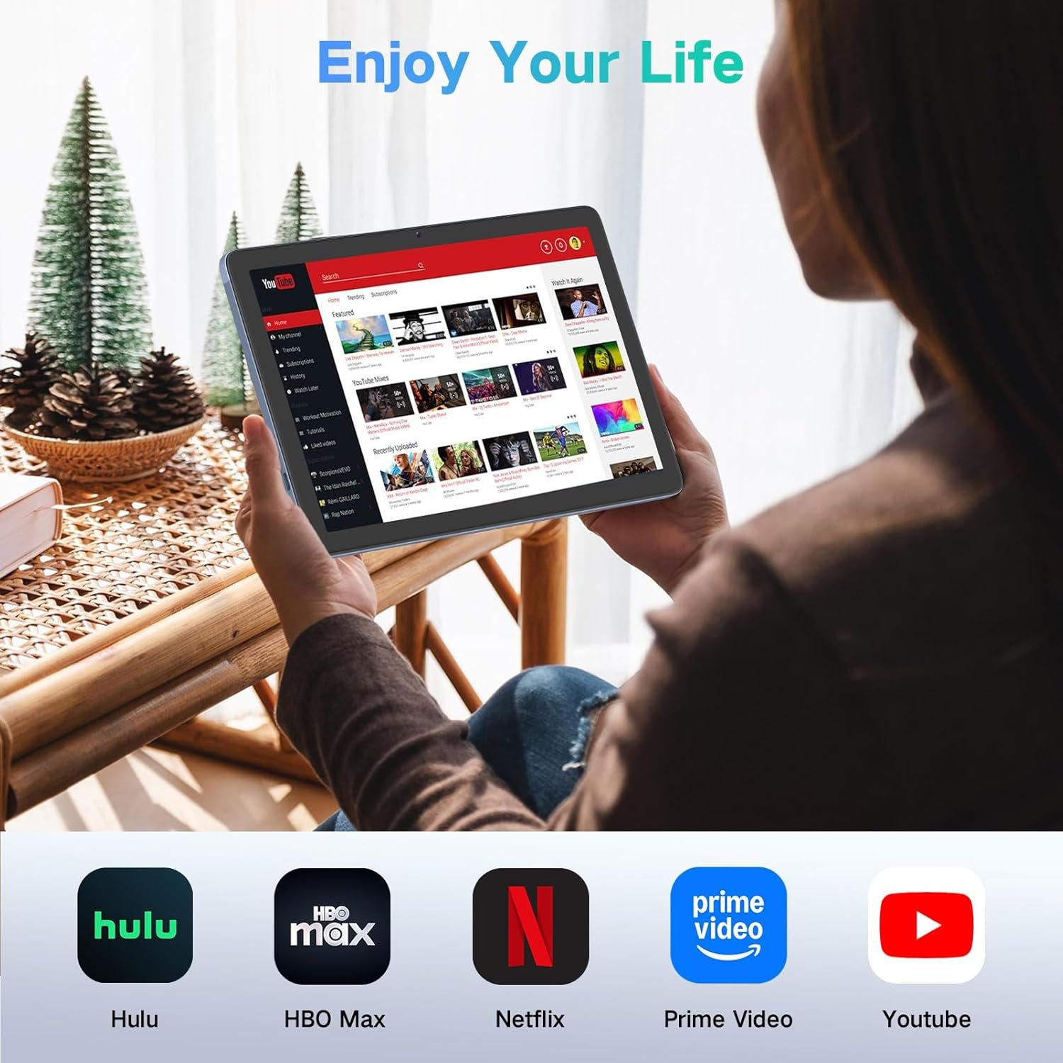 Android 15 Tablet 10.1 Inch - 12GB+128GB Large Screen WiFi Tablets with Octa-Core, HD Touch Screen Tablets with Camera, Long Battery Life, 2025 Tablet PC for Reading, Streaming, Split Screen - Image 6