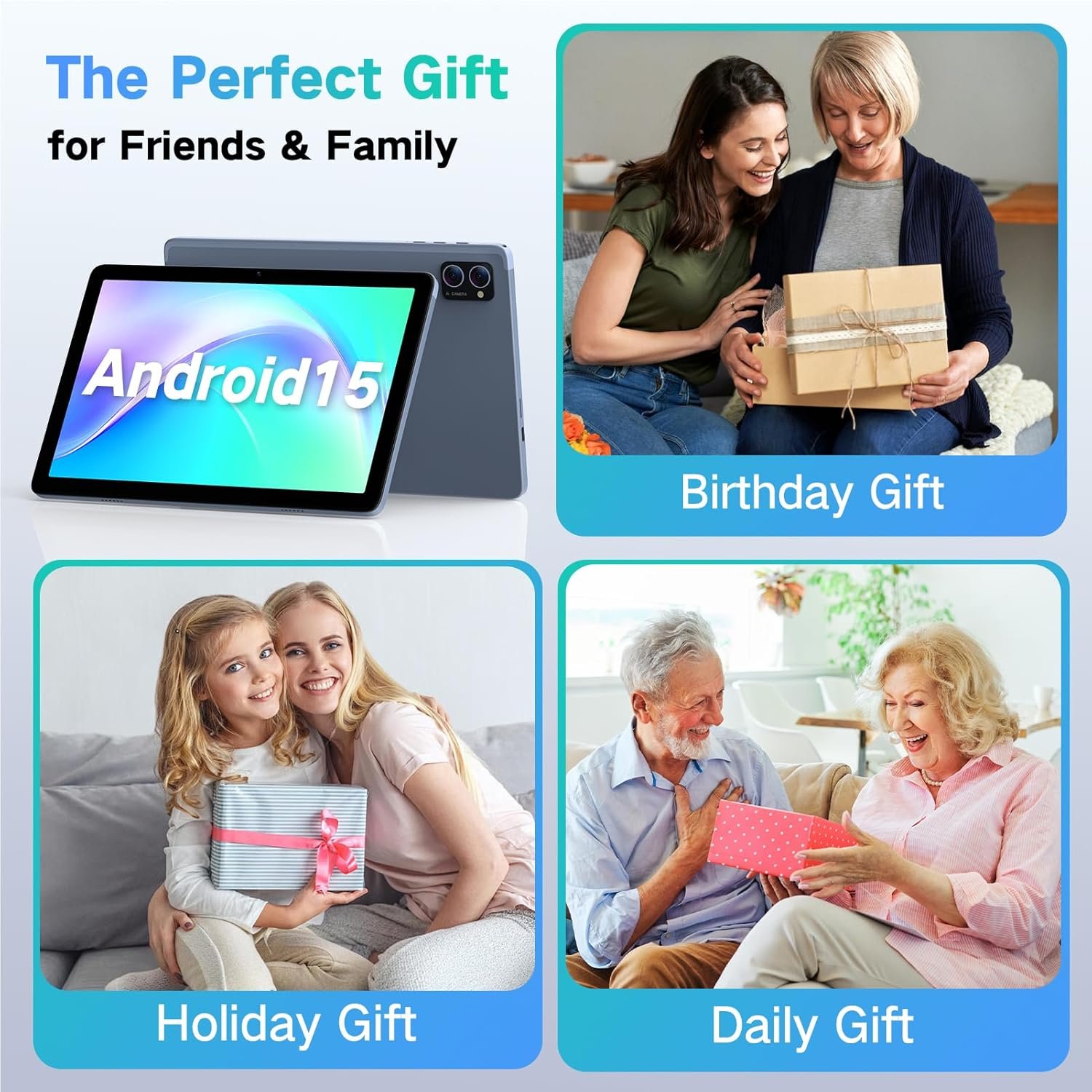 Android 15 Tablet 10.1 Inch - 12GB+128GB Large Screen WiFi Tablets with Octa-Core, HD Touch Screen Tablets with Camera, Long Battery Life, 2025 Tablet PC for Reading, Streaming, Split Screen - Image 9