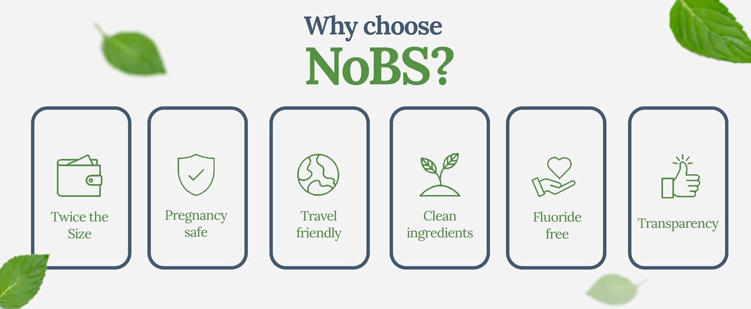 NOBS (No Bad Stuff) Toothpaste Tablets - Nano Hydroxyapatite, Fluoride & Plastic Free, Eco & Travel Friendly - Remineralize with NHA (3 Month) - Image 7