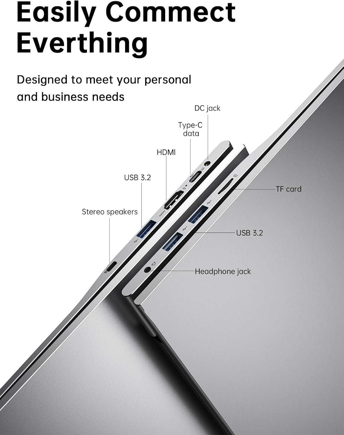 2025 New Laptop,17.3-Inch FHD Display Laptop with Quad Core-12th Alder Lake N95(Up to 3.4GHz), 16GB RAM 512GB ROM Traditional Laptop Computer, 6000Mah Battery,Silver - Image 6