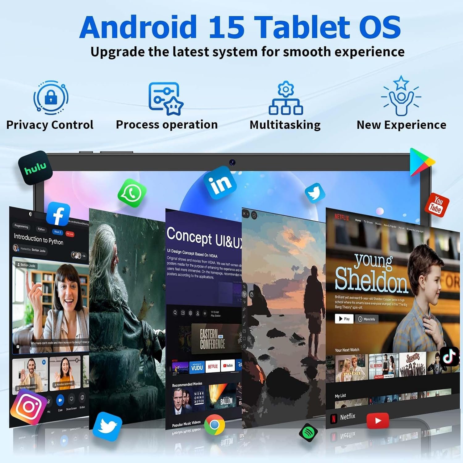 Android 15 Tablet with Keyboard, 26GB RAM+256GB ROM(2TB Expand), 10 inch tablet with 8000mAh Battery, 2.4G/5G WiFi, 5MP+13MP Dual Camera, Widevine L1, Gemini AI, Mouse, Case, Stylus(Green Case) - Image 4