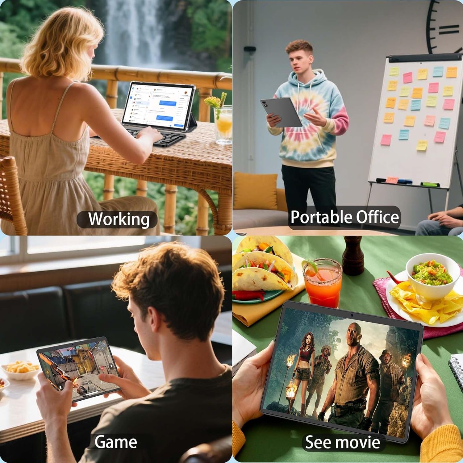 Android 15 Tablet with Keyboard, 26GB RAM+256GB ROM(2TB Expand), 10 inch tablet with 8000mAh Battery, 2.4G/5G WiFi, 5MP+13MP Dual Camera, Widevine L1, Gemini AI, Mouse, Case, Stylus(Green Case) - Image 9