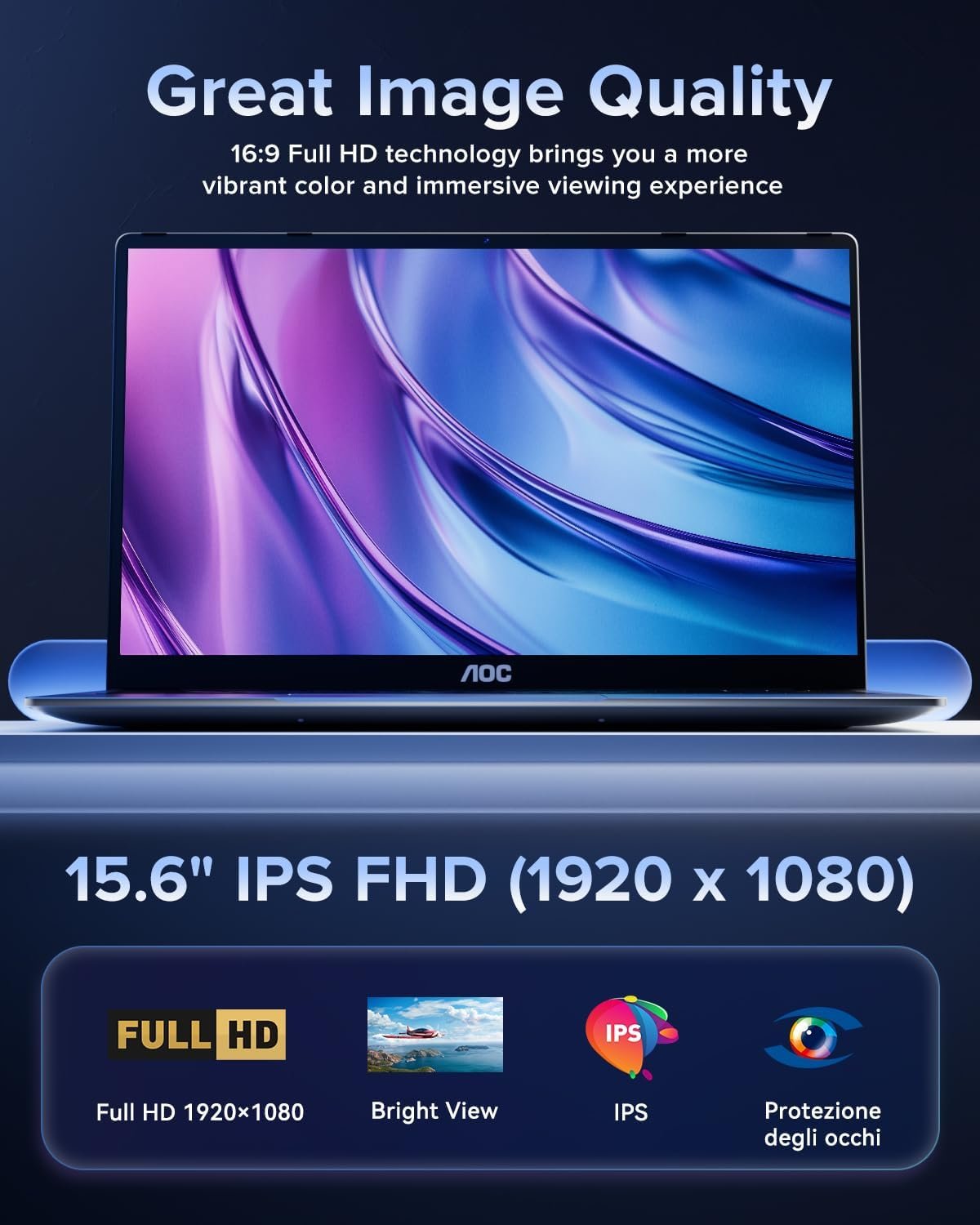 AOC 2025 Laptop, 15.6 inch FHD Screen Laptop Computer, Work Laptops with Intel N95 Processor Laptop 16GB RAM, 512GB SSD, Windows 11 Laptop Computer, Light&Thin, Metal Shell, Webcam, Type-C, USB 3.2 - Image 5