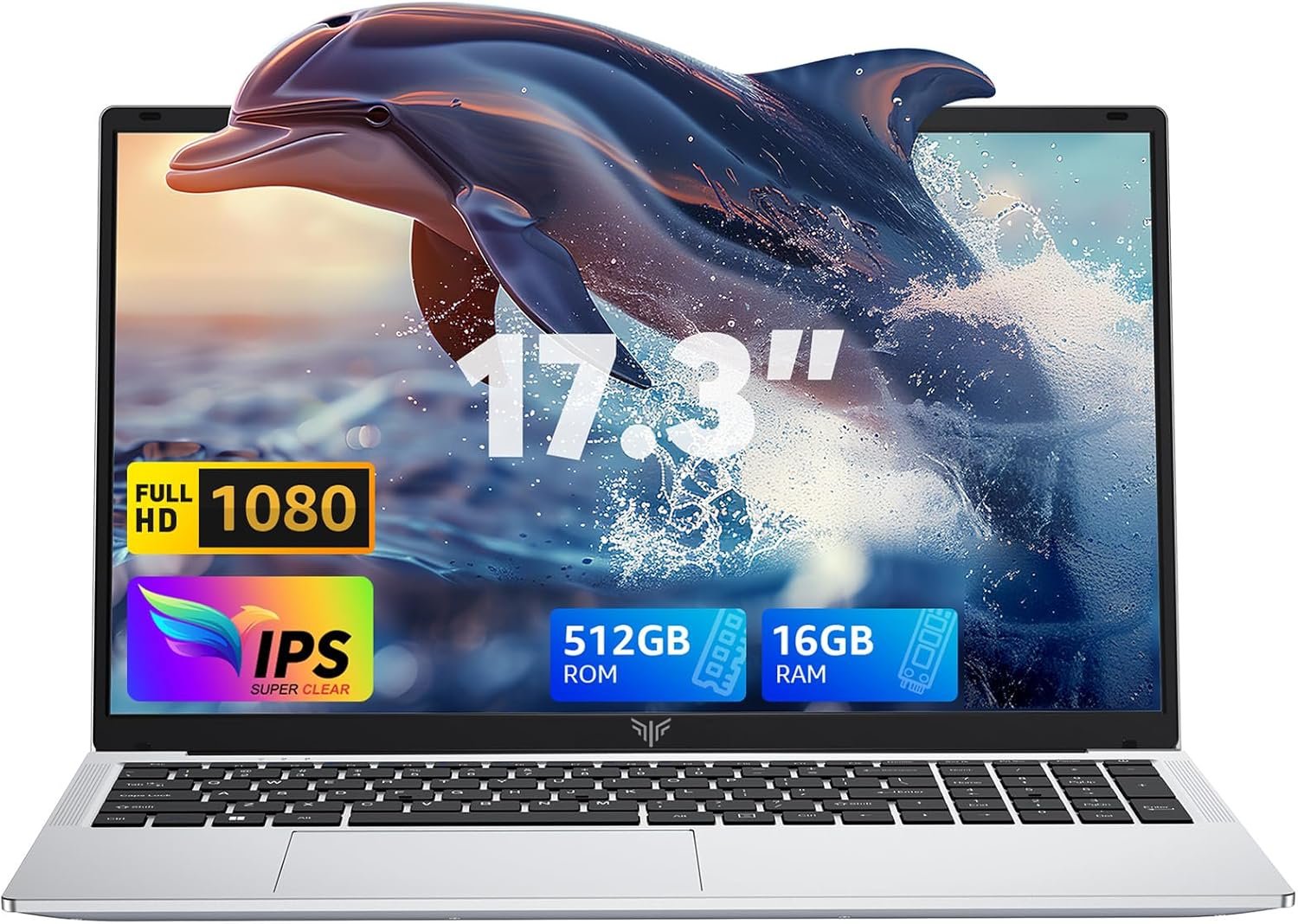 2025 New Laptop,17.3-Inch FHD Display Laptop with Quad Core-12th Alder Lake N95(Up to 3.4GHz), 16GB RAM 512GB ROM Traditional Laptop Computer, 6000Mah Battery,Silver - Image 2