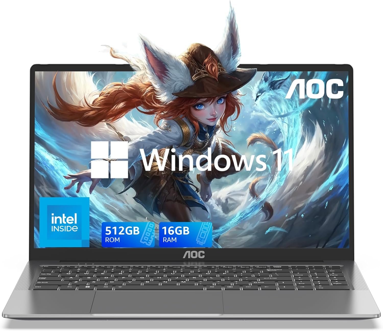 AOC 2025 Laptop, 15.6 inch FHD Screen Laptop Computer, Work Laptops with Intel N95 Processor Laptop 16GB RAM, 512GB SSD, Windows 11 Laptop Computer, Light&Thin, Metal Shell, Webcam, Type-C, USB 3.2 - Image 2