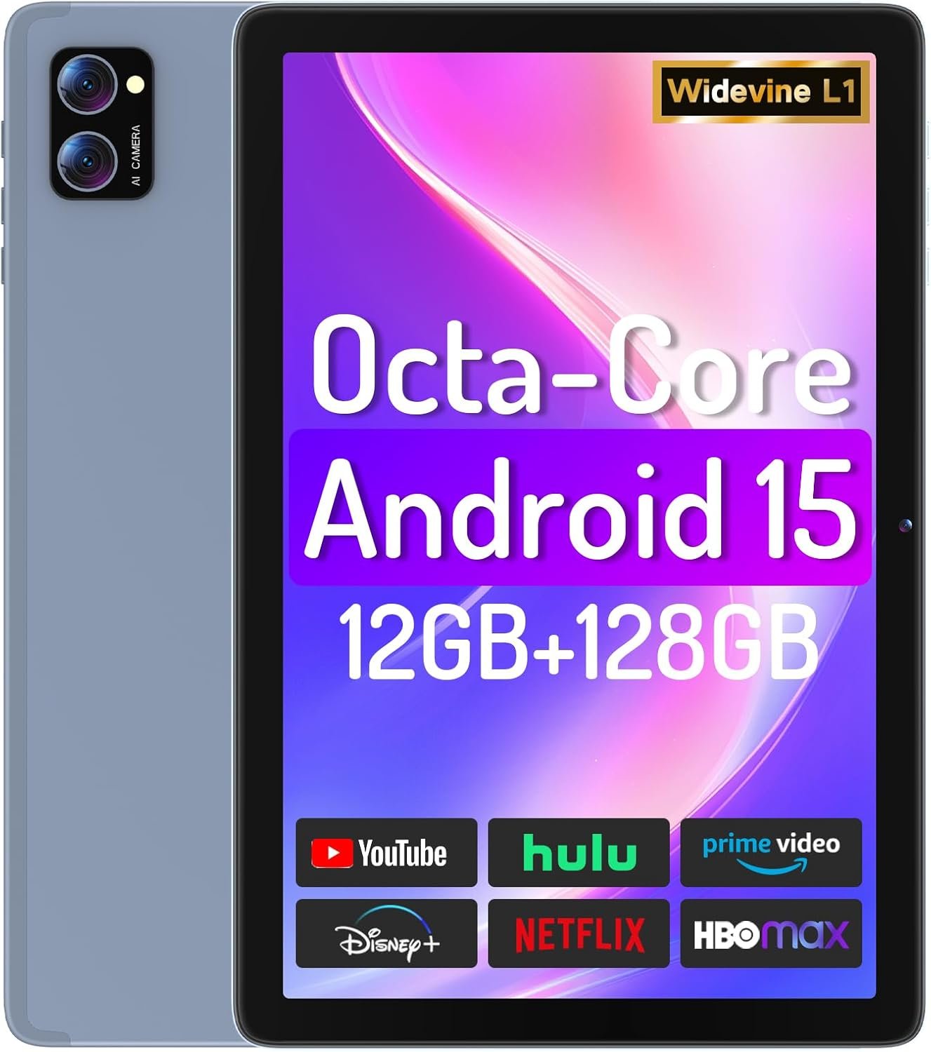 Android 15 Tablet 10.1 Inch - 12GB+128GB Large Screen WiFi Tablets with Octa-Core, HD Touch Screen Tablets with Camera, Long Battery Life, 2025 Tablet PC for Reading, Streaming, Split Screen - Image 2