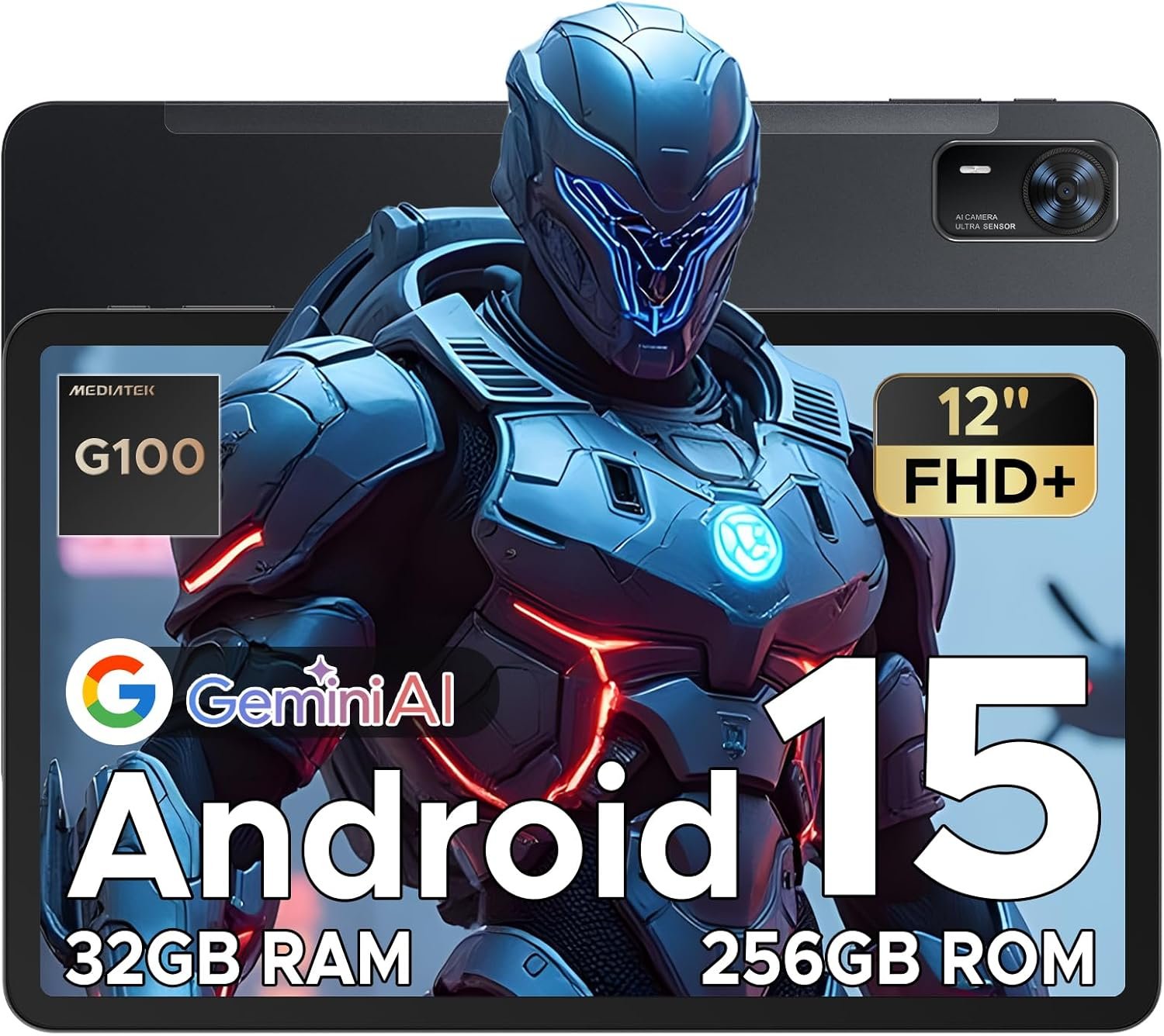 DOOGEE Tab E3+ Android 15 Tablet,Helio G100 Octa-Core,12 inch Tablet,32GB+256GB/TF 2TB,7.5mm Ultra-Thin,90Hz Display,8800mAh,Bluetooth 5.0+5G WiFi,13MP+5MP,Gemini AI/Dual SIM/Face ID/OTG/GPS,Black - Image 2