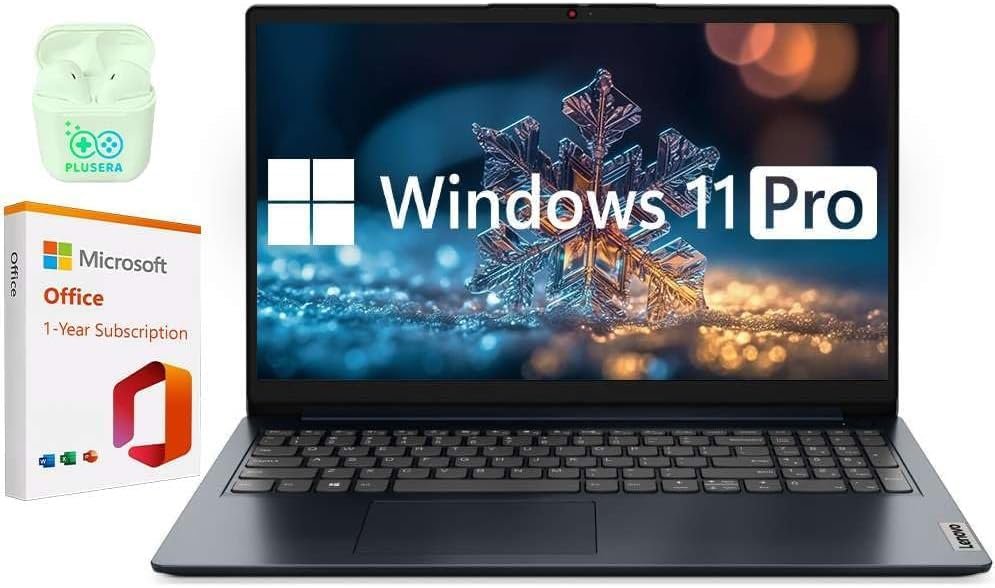 Lenovo IdeaPad 15.6" Laptop, 36GB RAM 2.6TB Storage (2TB SSD+128GB eMMC+512GB SD Card), Windows 11 Pro with 1-Year Microsoft Office 365 Included, Intel Celeron Processor, PLUSERA Earphones - Image 2