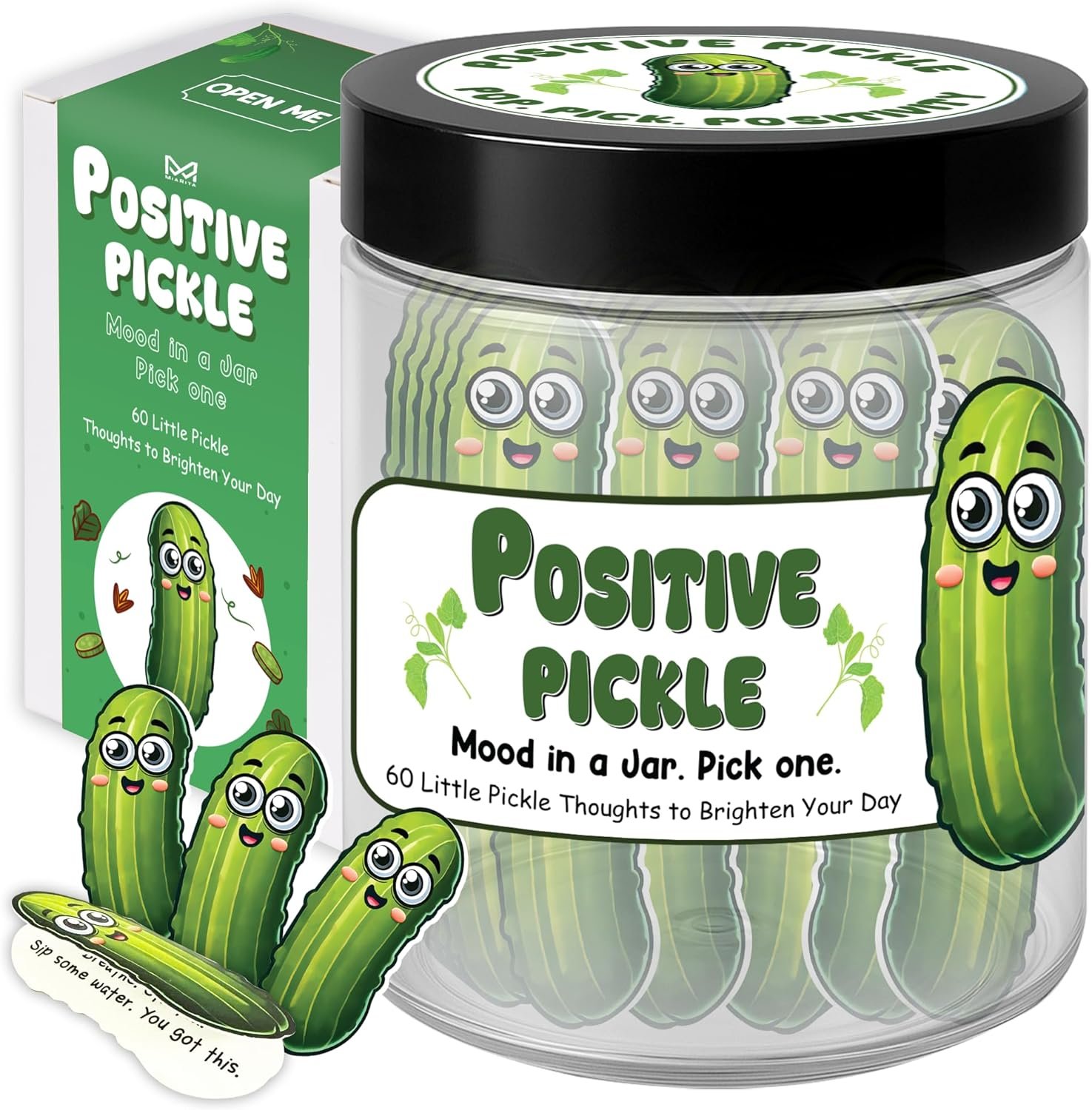 Emotional Supports Pickle Jar, 60 Affirmation Cards for Women, Positive Pickle Gifts, for Women, White Elephant Gifts, Teen Girl Gifts Trendy Stuff, Stocking Stuffers for Teen Girls - Image 2