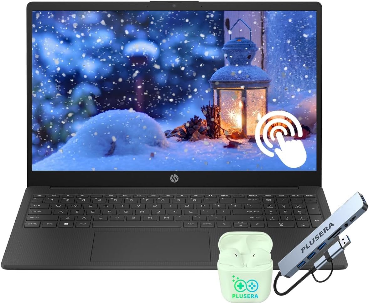 HP 15.6" FHD Touchscreen Business & Student Laptop, 16GB RAM 512GB SSD, 8-Cores AMD Ryzen 7 Processor, Windows 11, Copilot AI-Ready, Numeric Keypad, PLUSERA Earphones & 8-in-1 Hub Included, Black - Image 2