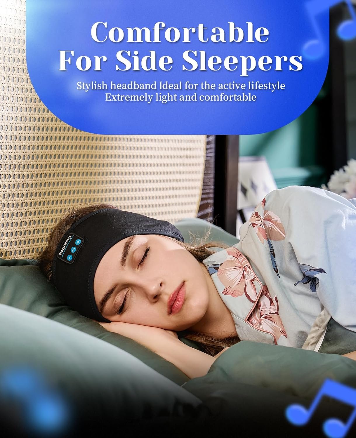 Perytong Sleep Headphones Wireless, Bluetooth Sports Headband Headphones with Ultra-Thin HD Stereo Speakers Perfect for Sleeping,Workout,Jogging,Yoga,Insomnia, Air Travel, Meditation (Black) - Image 4