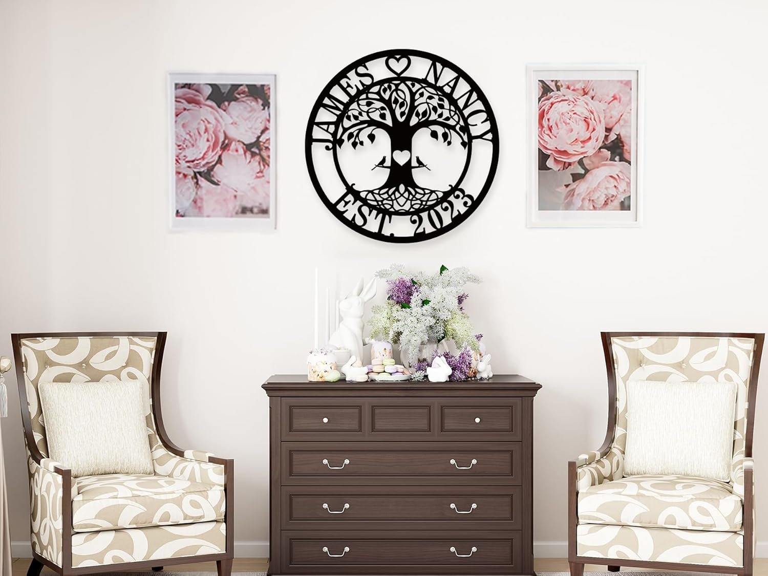 Metal Name Signs Personalized,Personalized Wedding Gifts,Metal Love Birds Signs, Custom Family Name Sign,Last Name Sign for Home,Engagement Anniversary Best Friends Christmas Gifts - Image 6