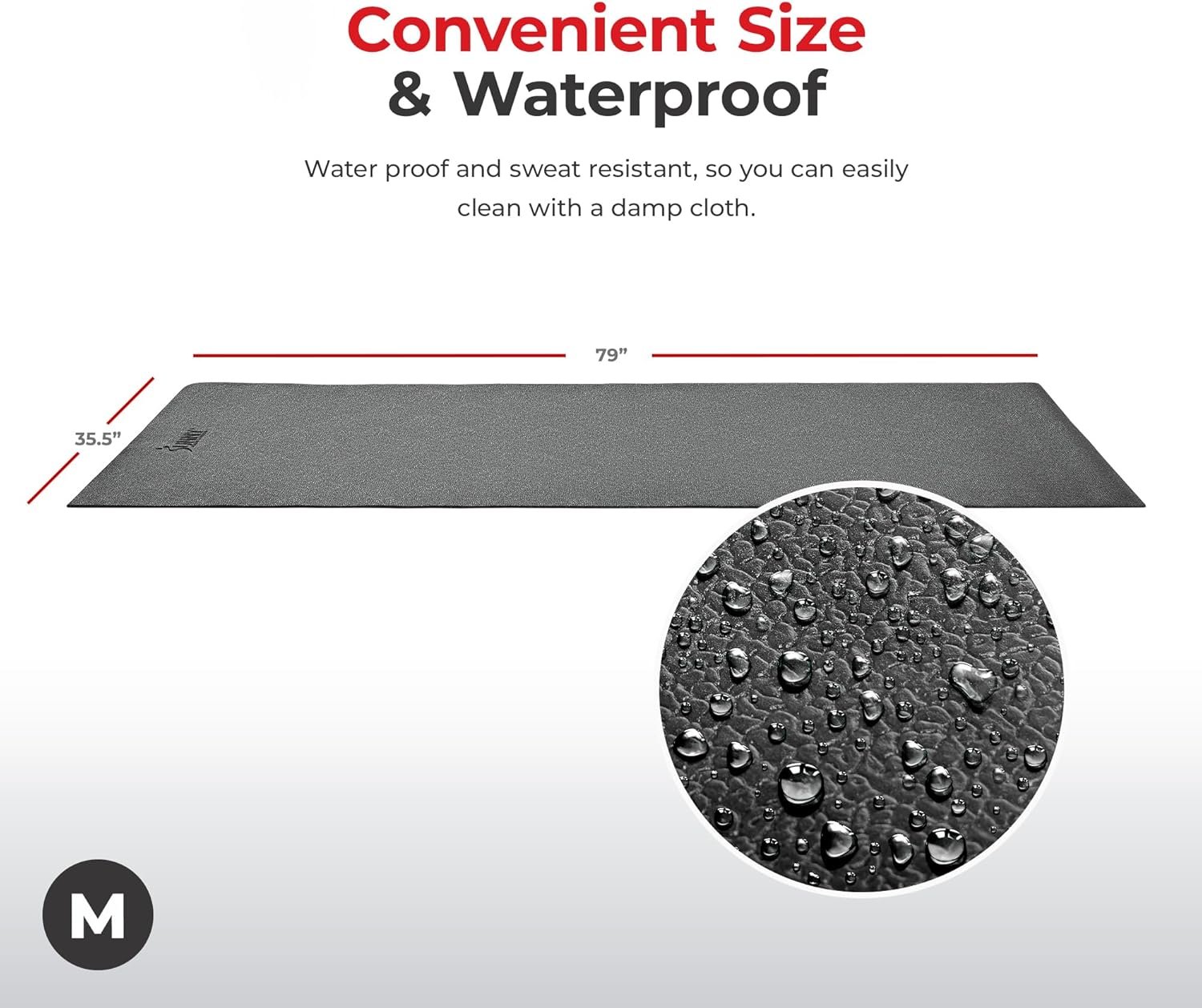 Sunny Health & Fitness Equipment Mat – Multiple Size Options – Non-Slip Floor Protection Pad for Treadmill, Bike, Elliptical, Yoga or Standing Desk and other Exercise Equipment - Image 5