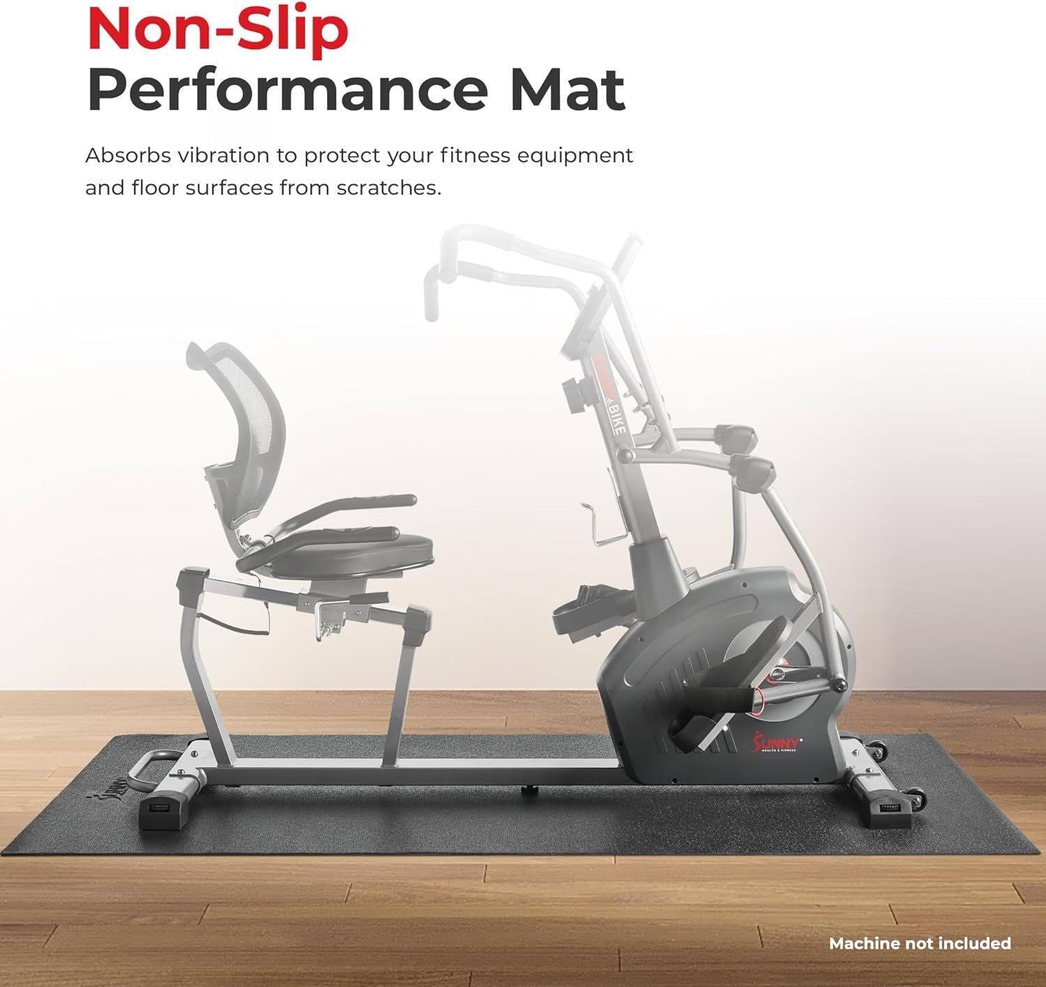 Sunny Health & Fitness Equipment Mat – Multiple Size Options – Non-Slip Floor Protection Pad for Treadmill, Bike, Elliptical, Yoga or Standing Desk and other Exercise Equipment - Image 6