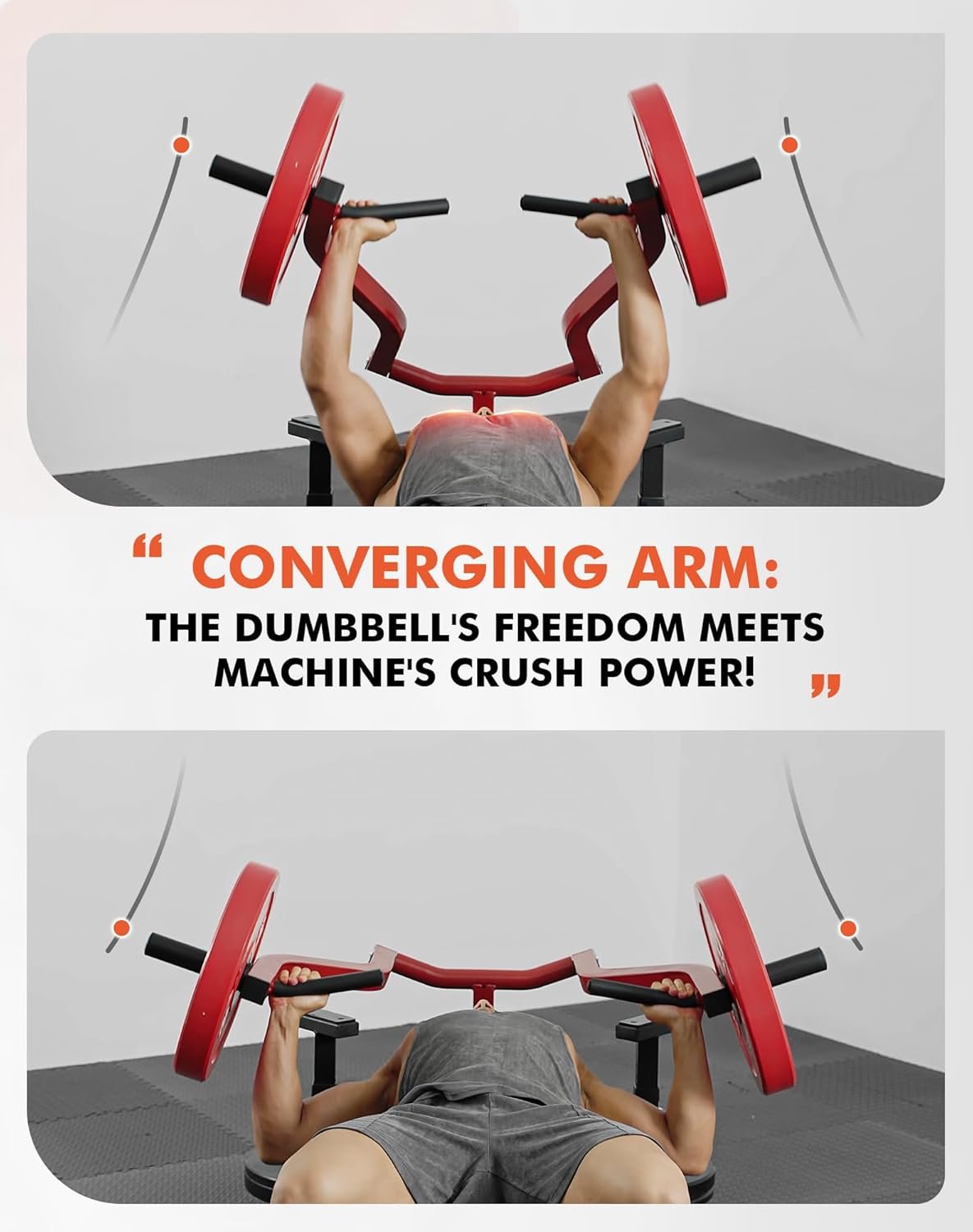 GMWD Chest Press Machine, 1050LBS Bench Press Machine with Independent Converging Arms, Adjustable Flat Incline Bench for Chest, AB Workouts, Shoulder Home Gym Equipment, V1 - Image 4