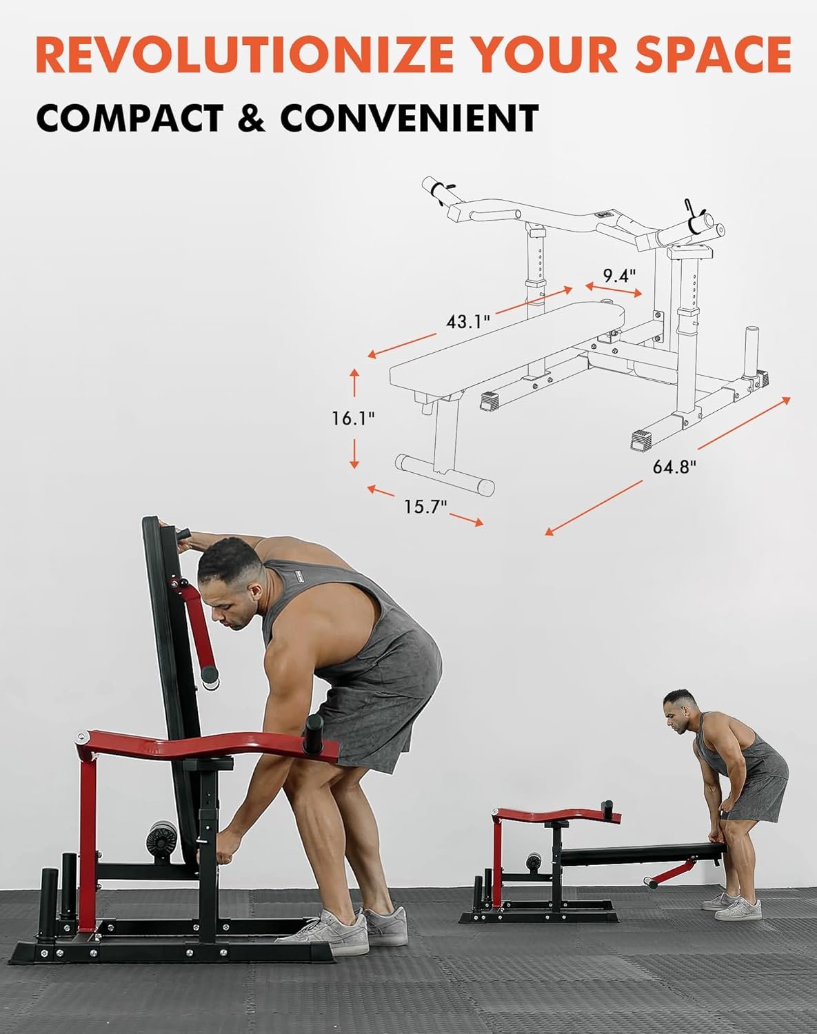 GMWD Chest Press Machine, 1050LBS Bench Press Machine with Independent Converging Arms, Adjustable Flat Incline Bench for Chest, AB Workouts, Shoulder Home Gym Equipment, V1 - Image 7