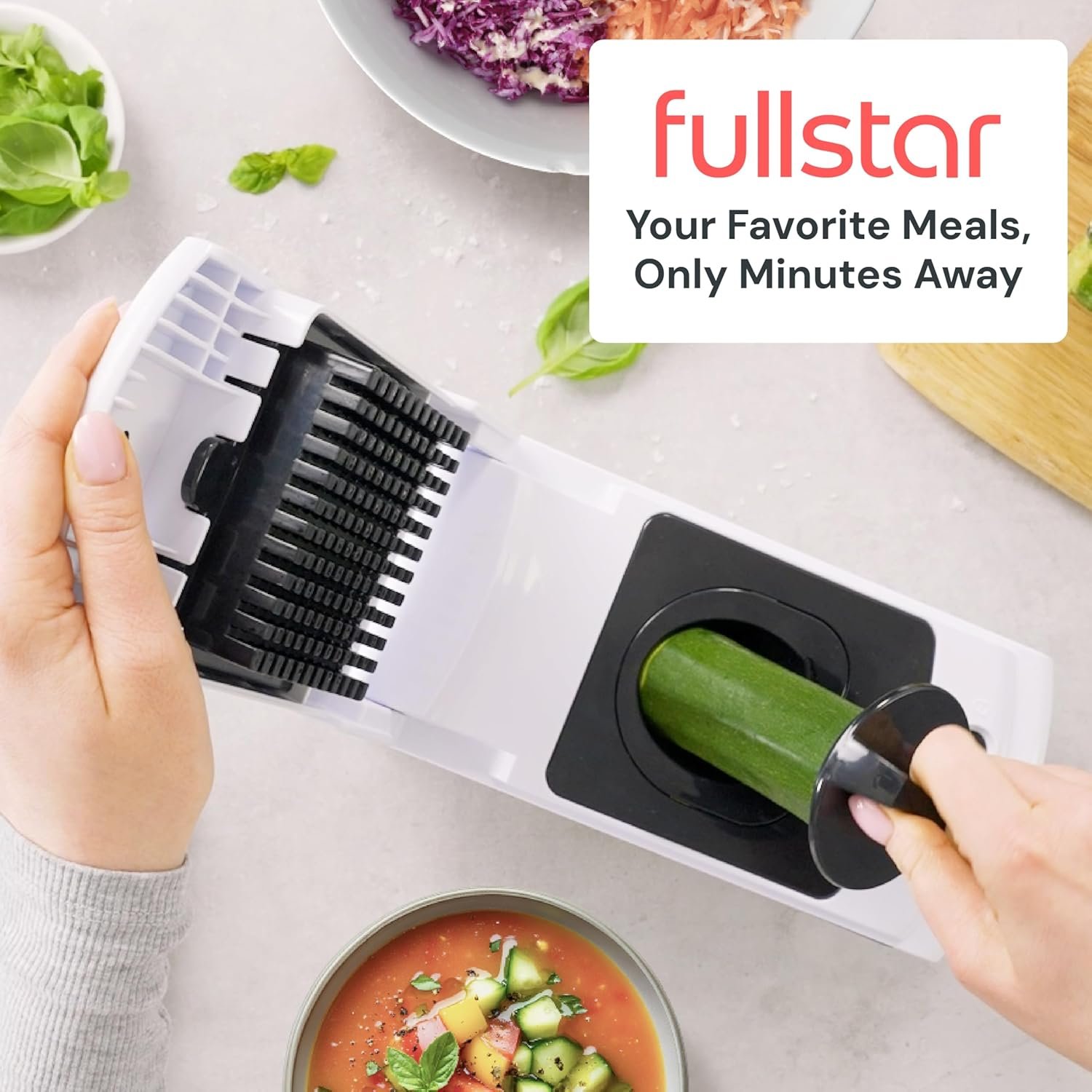 Fullstar The Original Pro Chopper - Vegetable Chopper and Spiralizer, Food Chopper with Container, Fruit Slicer, Kitchen Gadgets & Gifts, Home Essentials (9 in 1, White) - Image 9