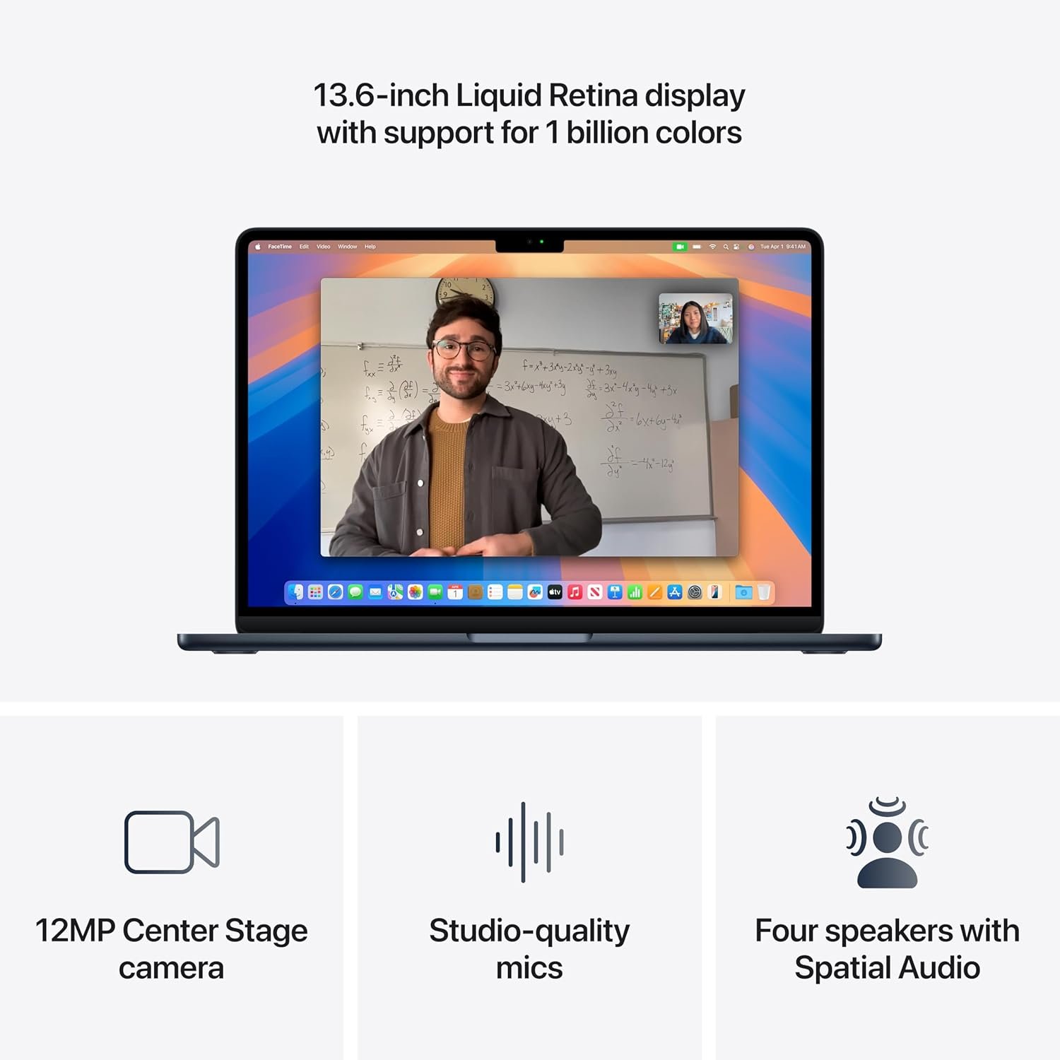 Apple 2025 MacBook Air 13-inch Laptop with M4 chip: Built for Apple Intelligence, 13.6-inch Liquid Retina Display, 16GB Unified Memory, 512GB SSD Storage, 12MP Center Stage Camera, Touch ID; Midnight - Image 5
