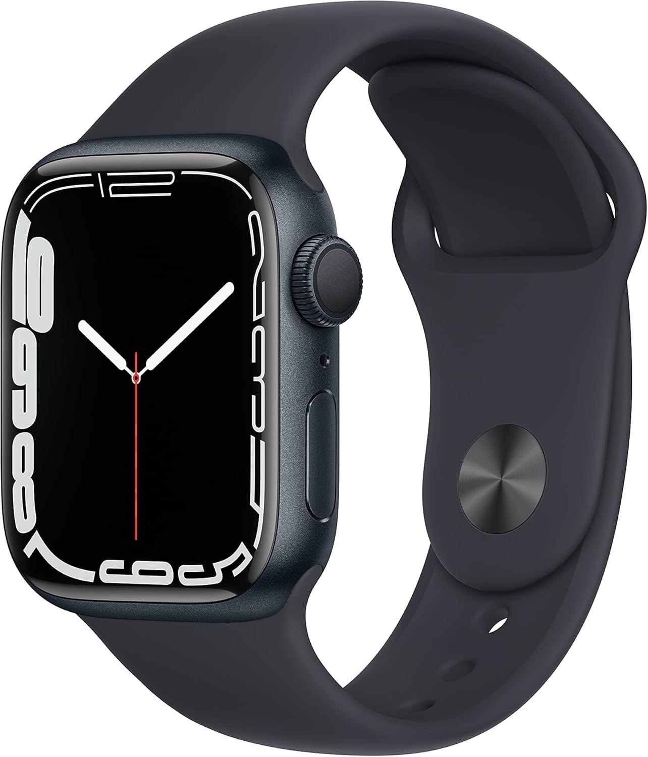 Apple Watch Series 7 (GPS, 41mm) Midnight Aluminum Case with Midnight Sport Band, Regular (Renewed) - Image 2