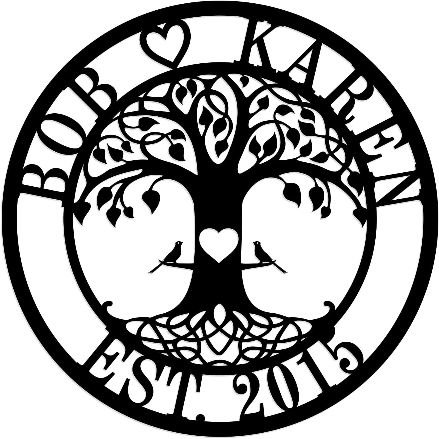 Metal Name Signs Personalized,Personalized Wedding Gifts,Metal Love Birds Signs, Custom Family Name Sign,Last Name Sign for Home,Engagement Anniversary Best Friends Christmas Gifts - Image 2