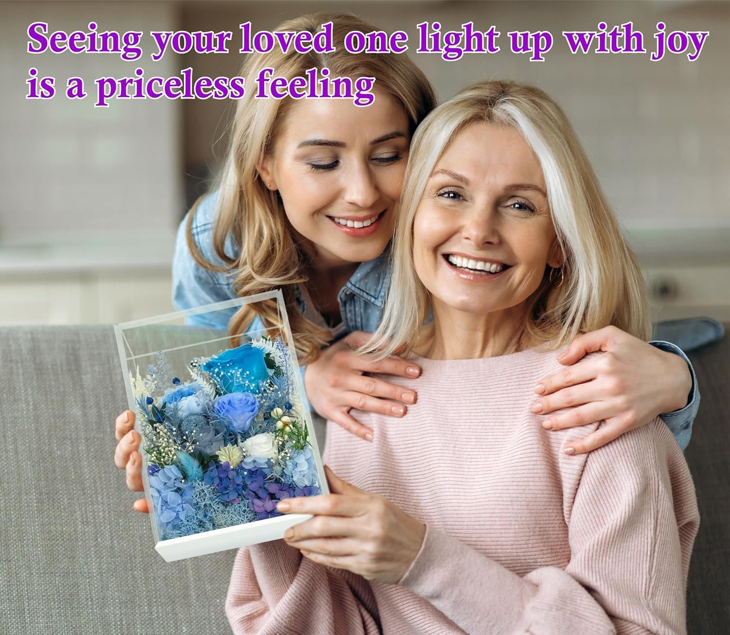 Valley of Rain & Forest Long-Lasting Real Flowers, Handcrafted Preserved Rose Bush For you to Send Love for All Occasions, Floral Arrangement for Indoor Decoration (Blue Rose) - Image 5