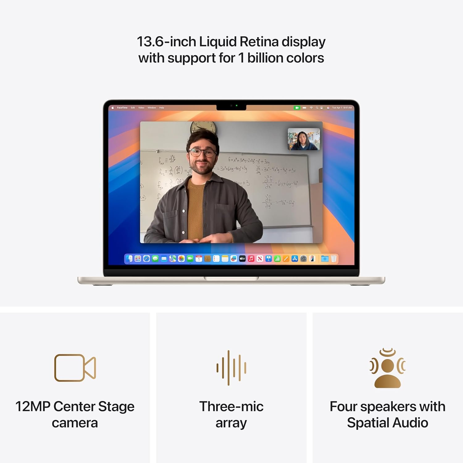 Apple 2025 MacBook Air 13-inch Laptop with M4 chip: Built for Apple Intelligence, 13.6-inch Liquid Retina Display, 16GB Unified Memory, 512GB SSD Storage, 12MP Center Stage Camera, Touch ID; Starlight - Image 6