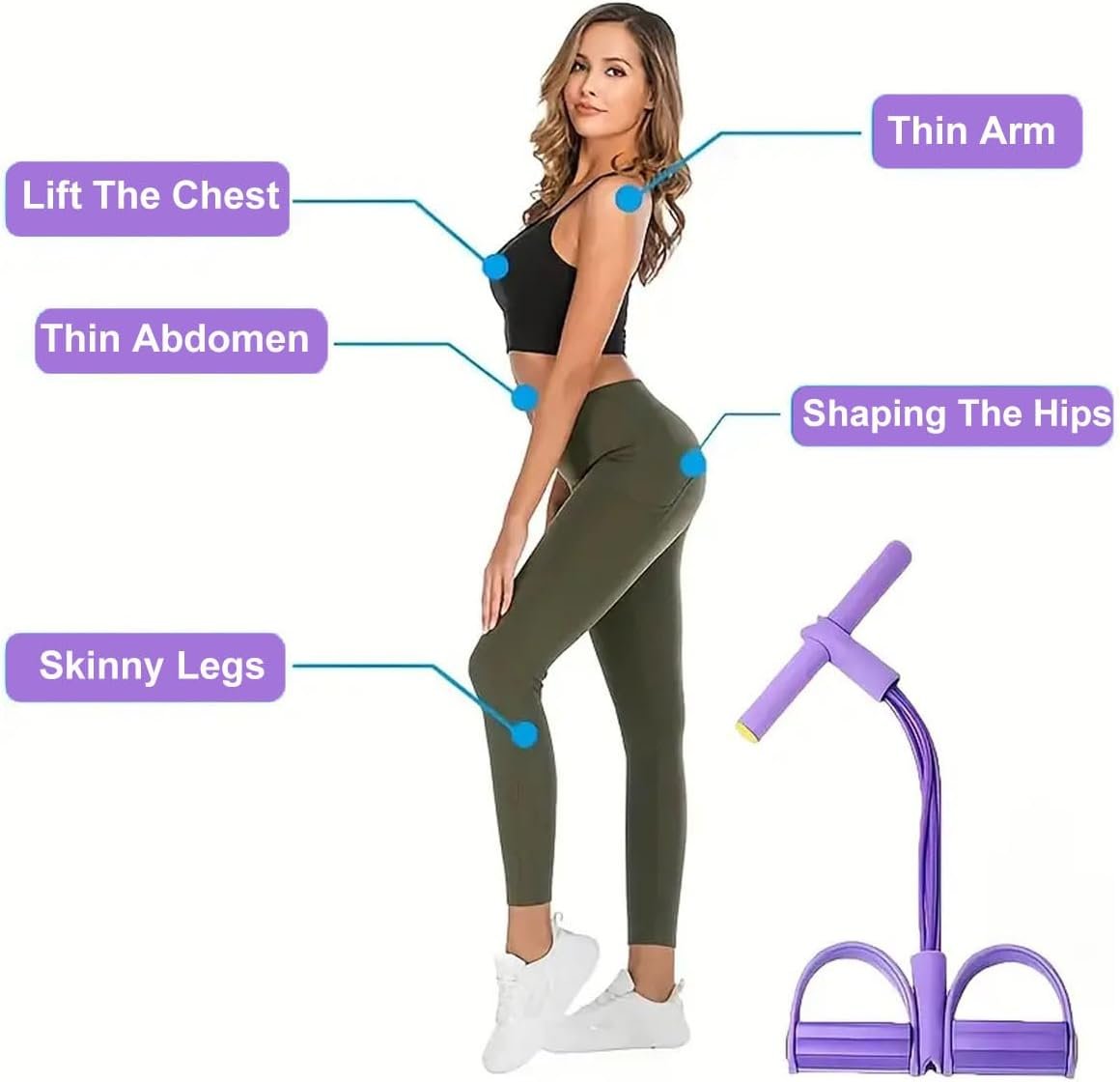 21 Fitness Resistance Bands - 6-Tube Pedal Design for Full-Body Strength Training | Ideal for Home & On-The-Go Workouts - Image 4