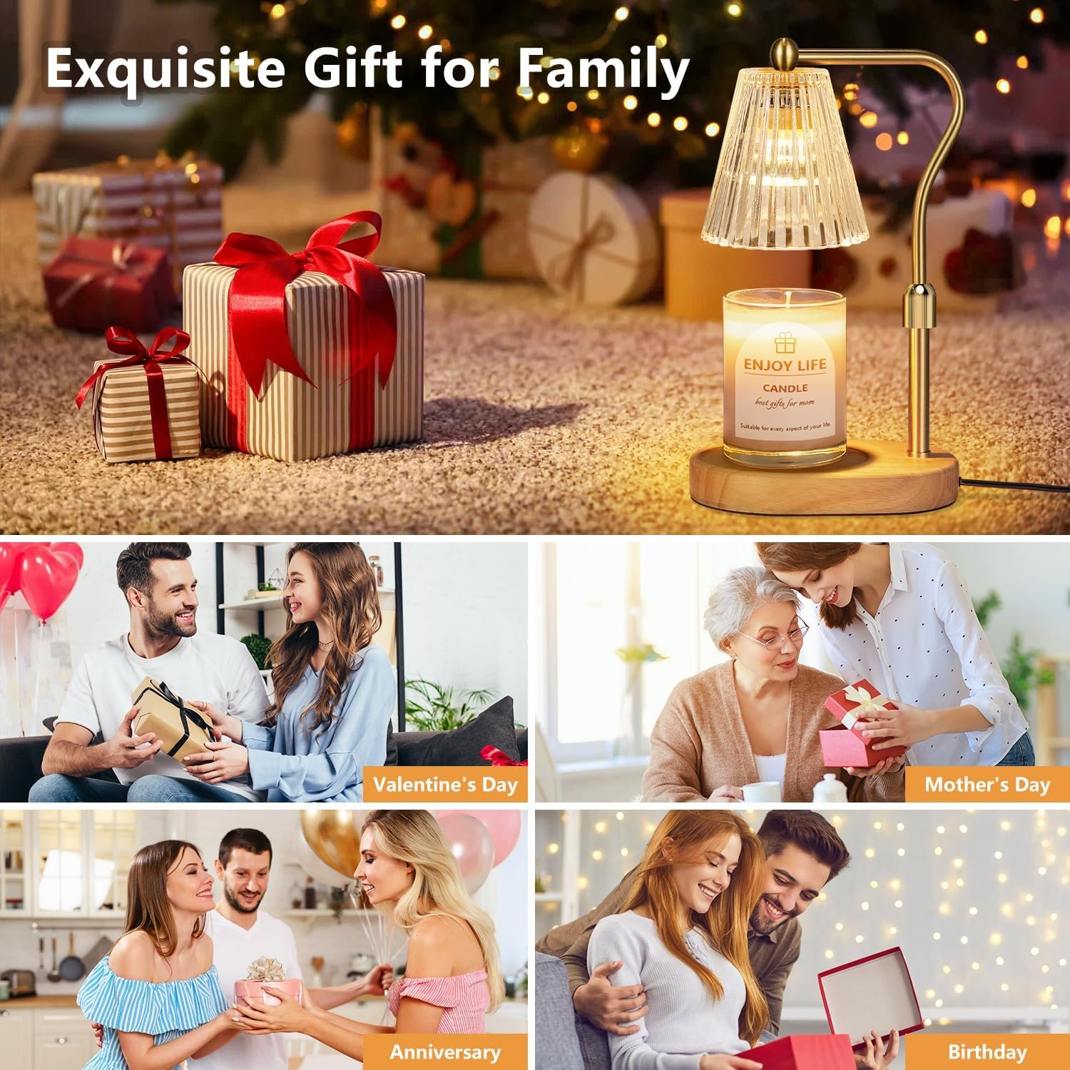 Candle Warmer Lamp with Timer Dimmer Adjustable Height for New Home Bedroom,Mothers Day Gifts,Vintage Home Decor for Scented Jar - Image 8