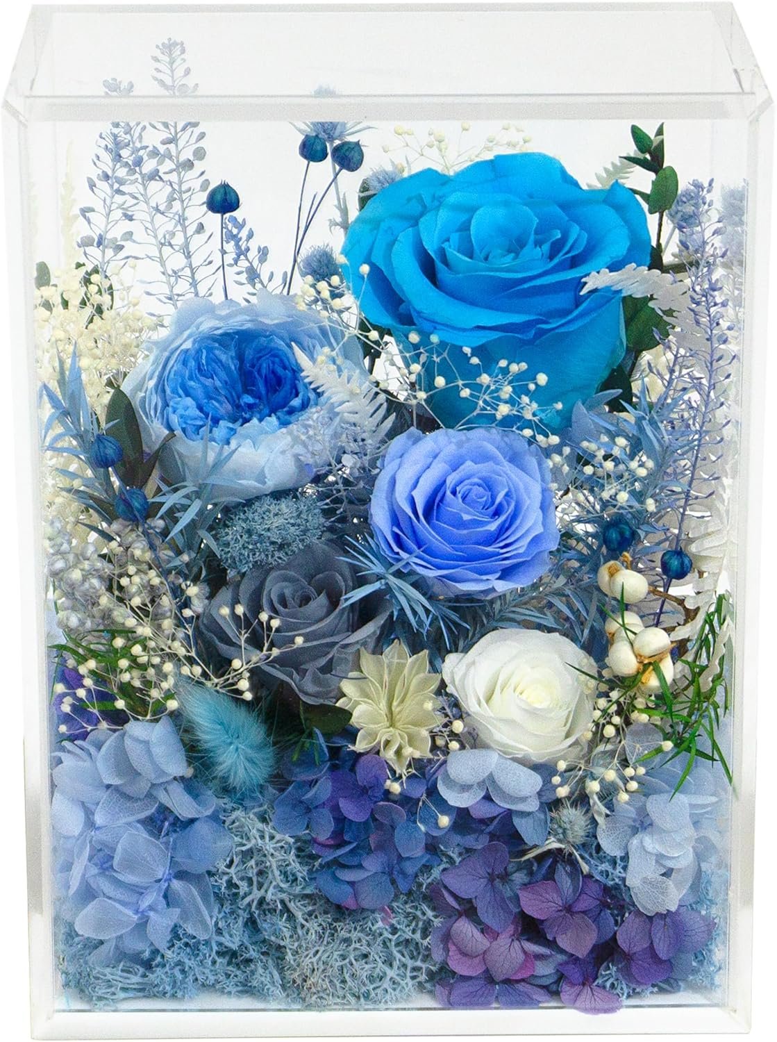 Valley of Rain & Forest Long-Lasting Real Flowers, Handcrafted Preserved Rose Bush For you to Send Love for All Occasions, Floral Arrangement for Indoor Decoration (Blue Rose) - Image 2