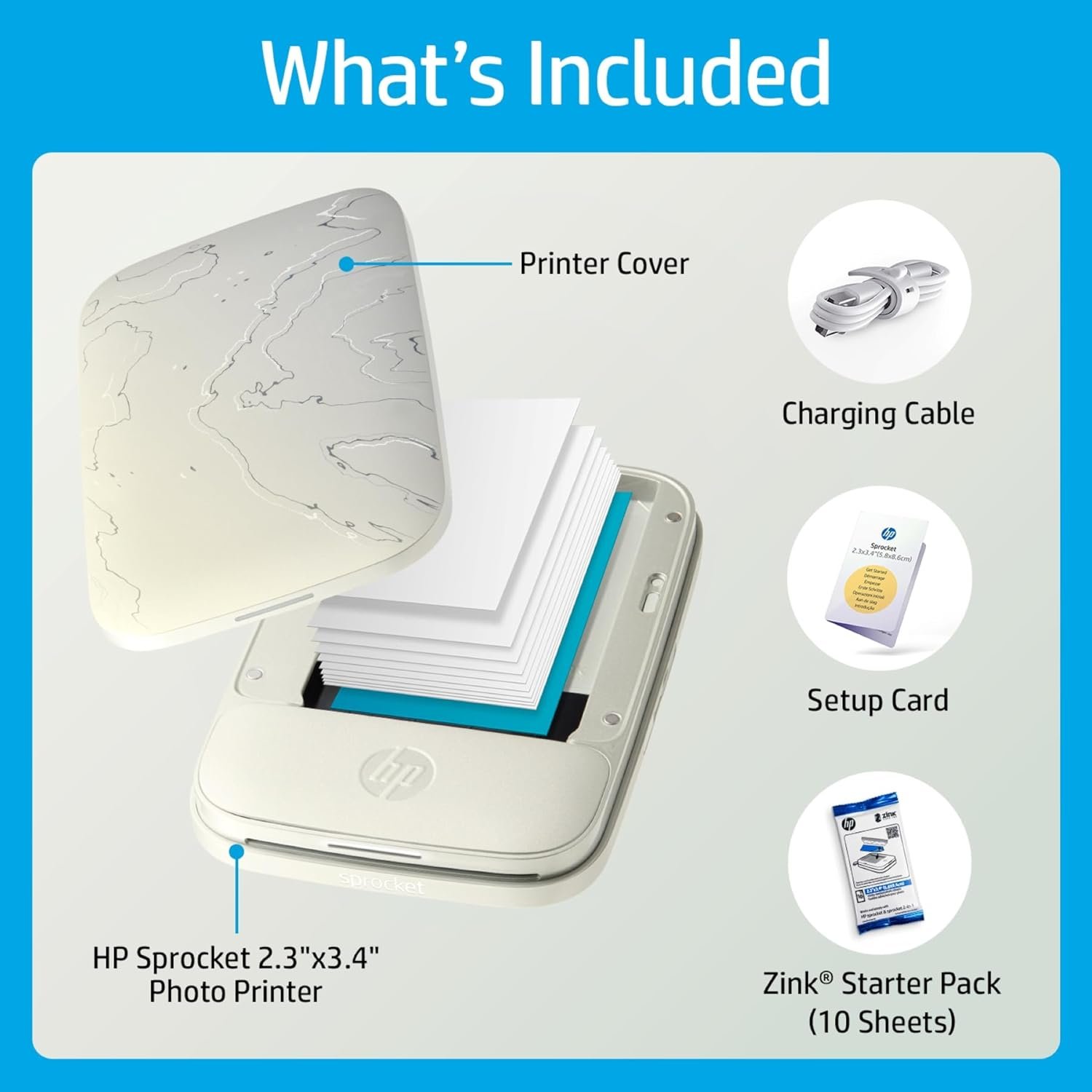 HP Sprocket Select 2.3x3.4 Instant Photo Printer, Print Pictures on Zink Sticky-Backed Paper from Your iOS & Android Device, Portable Printer for Home Use and Travel, Eclipse - Image 5