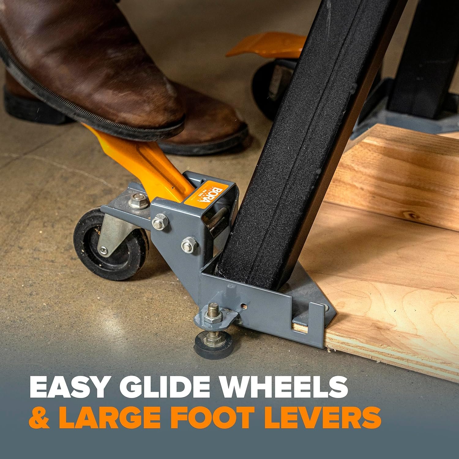 Bora Portamate Mobile Base Kit PM-1100 - Heavy Duty, Universal, Customizable, Adjustable Rolling Set, Dolly Roller Frame and Casters for Moving Equipment, Tools, Machines - 400 lb Capacity - Image 7