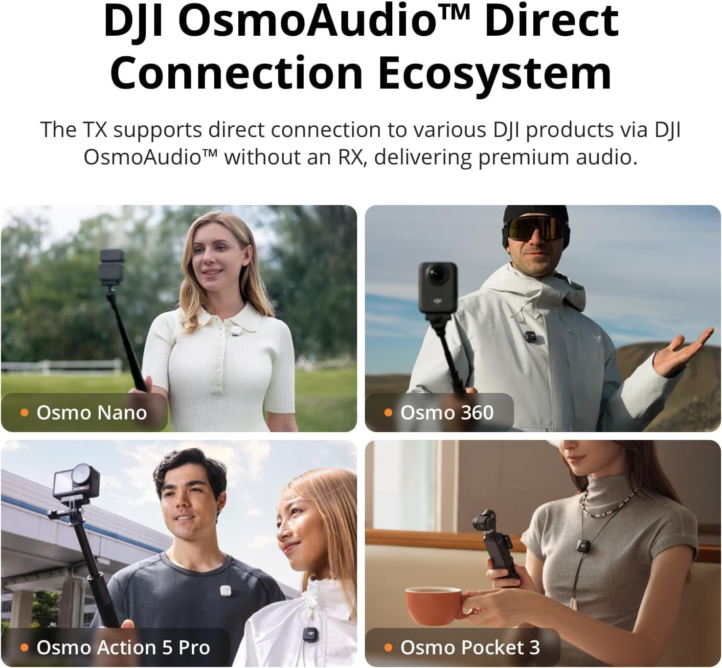 DJI Mic Mini (2 TX + 1 Mobile RX), Wireless Lavalier Microphone for iPhone 17/16/15 & Android/PC/Tablet, Plug-and-Play, 300m Transmission, Ultralight, Active Noise Cancelling, YouTube, Vlog, Streaming - Image 6
