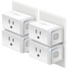 Kasa Smart Plug HS103P4, Smart Wi-Fi Outlet, Touch Actuator, Works with Alexa, Echo, Google Home, No Hub Required, 15 Amp, UL Certified, 4-Pack, White