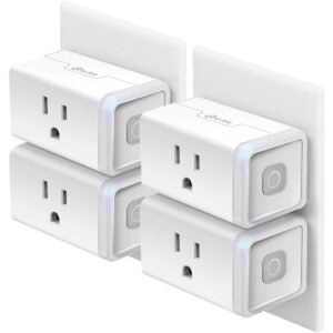 Kasa Smart Plug HS103P4, Smart Wi-Fi Outlet, Touch Actuator, Works with Alexa, Echo, Google Home, No Hub Required, 15 Amp, UL Certified, 4-Pack, White