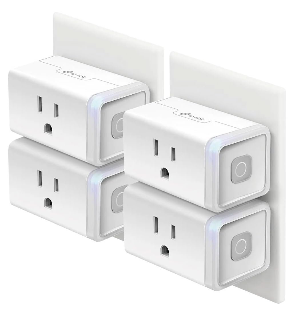 Kasa Smart Plug HS103P4, Smart Wi-Fi Outlet, Touch Actuator, Works with Alexa, Echo, Google Home, No Hub Required, 15 Amp, UL Certified, 4-Pack, White Kasa Smart Plug HS103P4, Smart Wi-Fi Outlet, Touch Actuator, Works with Alexa, Echo, Google Home, No Hub Required, 15 Amp, UL Certified, 4-Pack, White